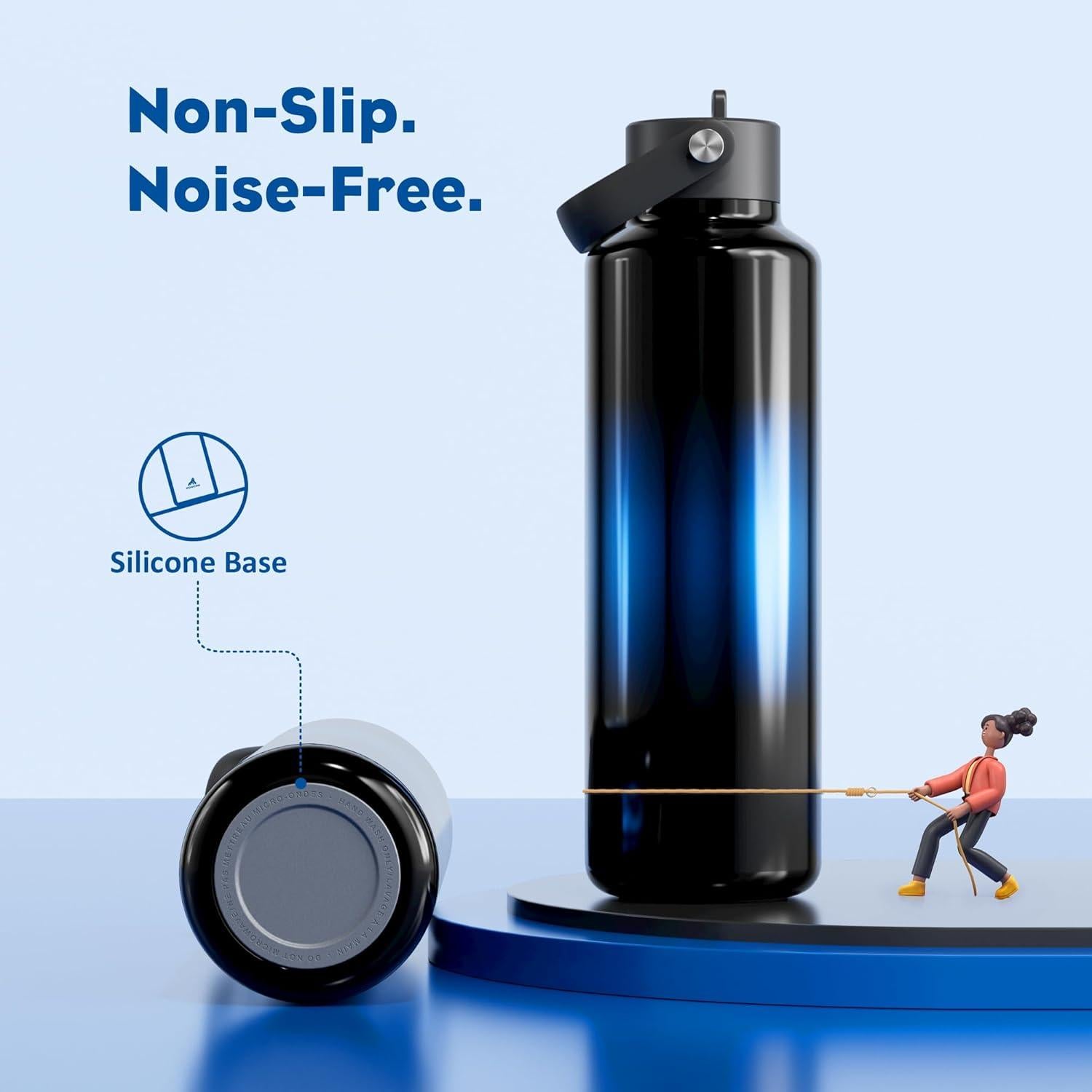 Botella de Agua Aislada POWCAN 24 oz Acero Inoxidable Noche Crepuscular