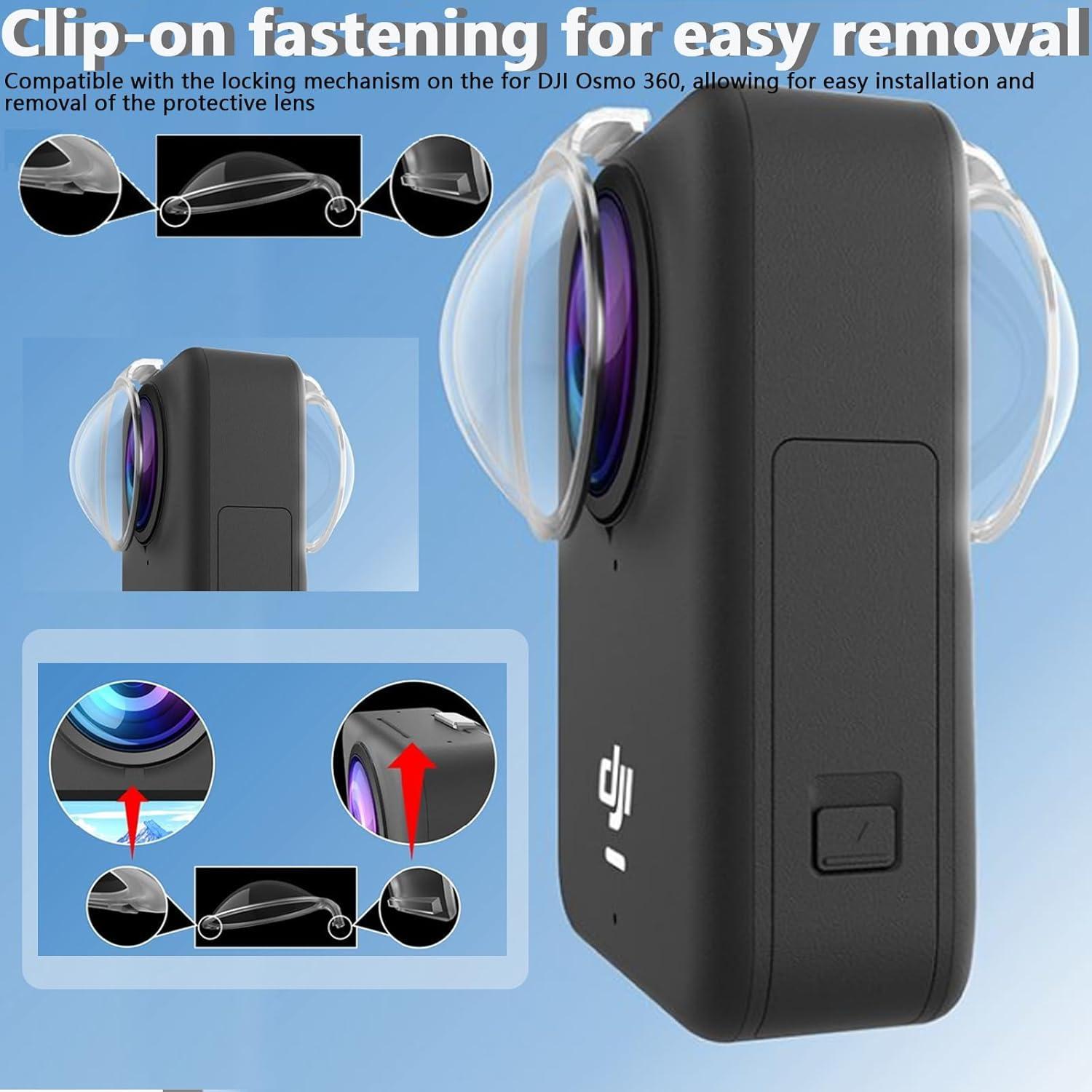 Protector de lente DJI Osmo 360 - 2 unidades, anti-reflejo