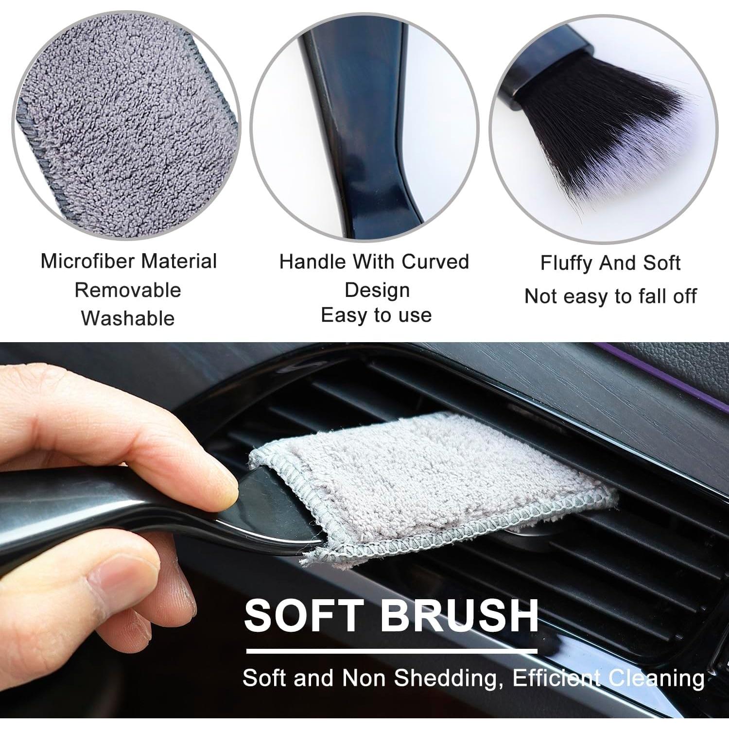 Juego de Cepillos de Detalle Interior de Automóvil Gzfatyong 6 Piezas