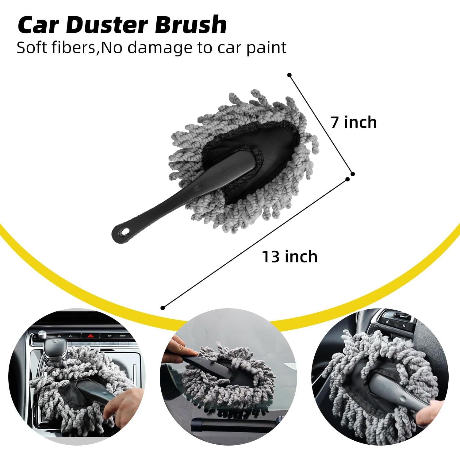 Kit de Limpieza Interior de Coche QLTUDN 10 Piezas - Cepillos y Toallas