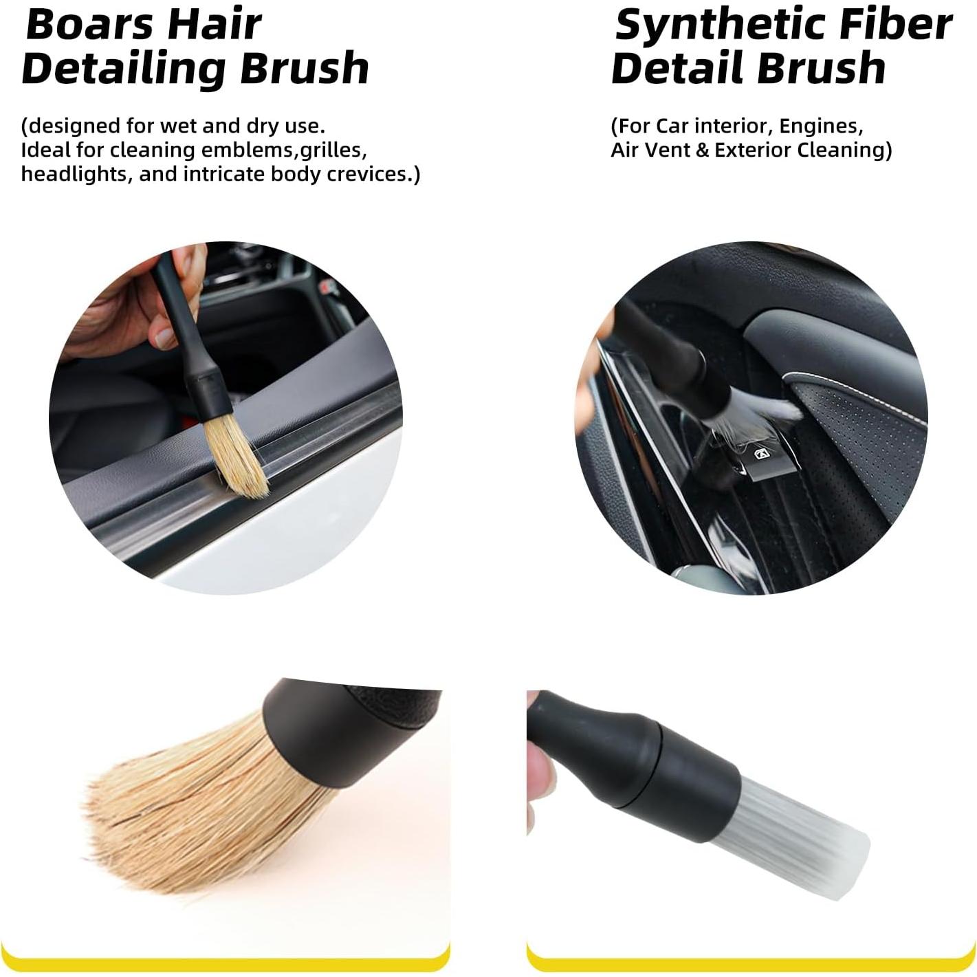 Kit de Limpieza Interior de Coche QLTUDN 10 Piezas - Cepillos y Toallas