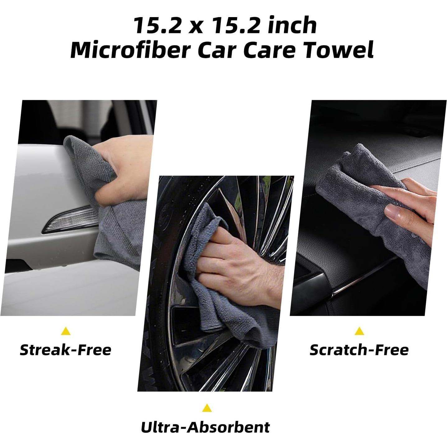 Kit de Limpieza Interior de Coche QLTUDN 10 Piezas - Cepillos y Toallas