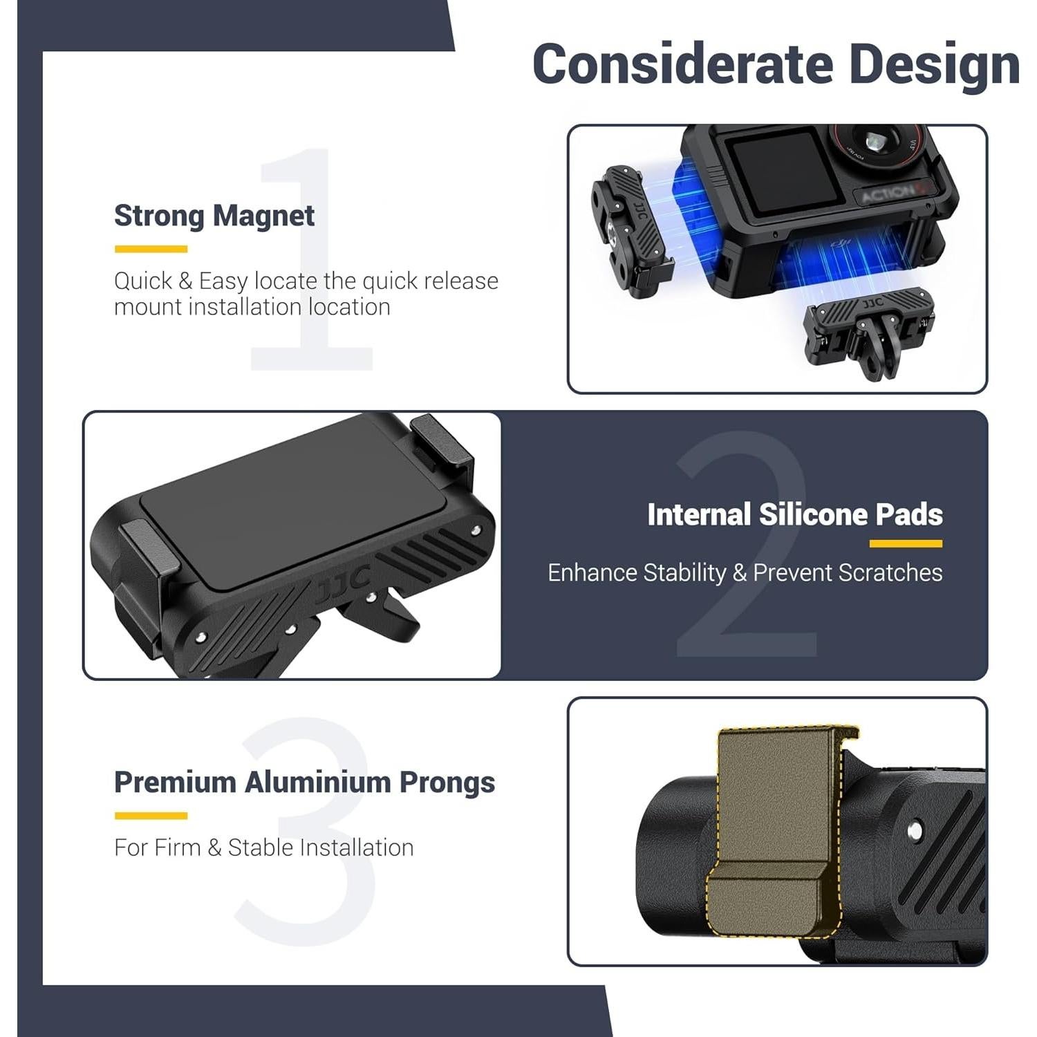 Adaptador de liberación rápida magnético JJC para DJI OSMO Action 5 Pro