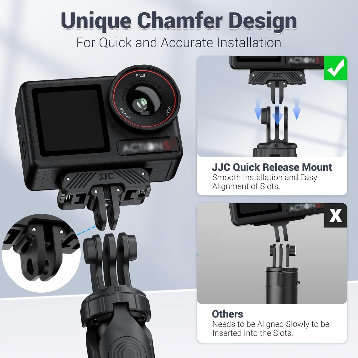 Adaptador de liberación rápida magnético JJC para DJI OSMO Action 5 Pro