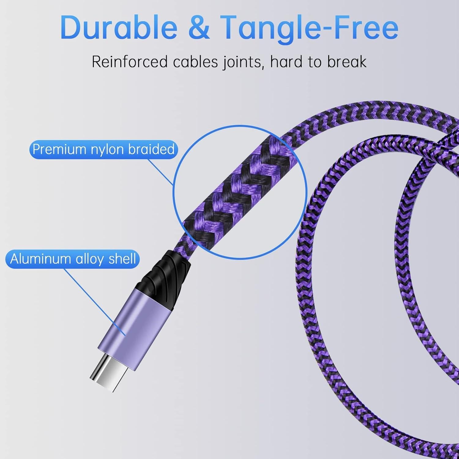 Cable de carga rápida USB C Flecom 0.91m 2Pack para Android