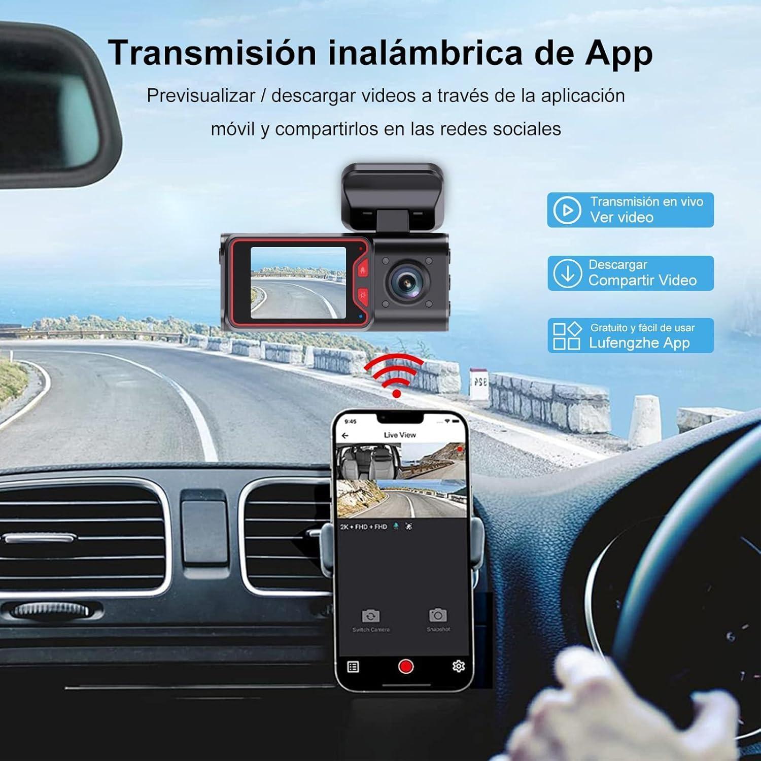 Cámara de tablero dual 4K Genérico con WiFi y 128GB