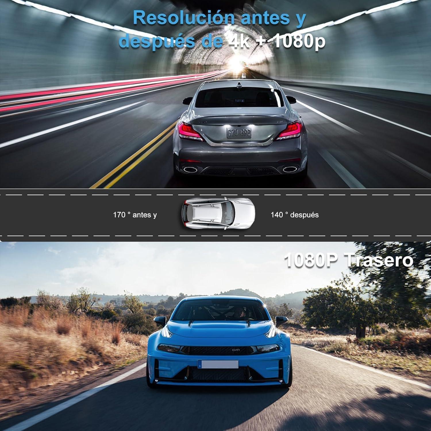 Cámara de tablero dual 4K Genérico con WiFi y 128GB