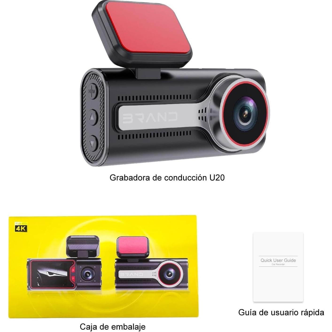Cámara de tablero dual 4K Genérico con WiFi y 128GB