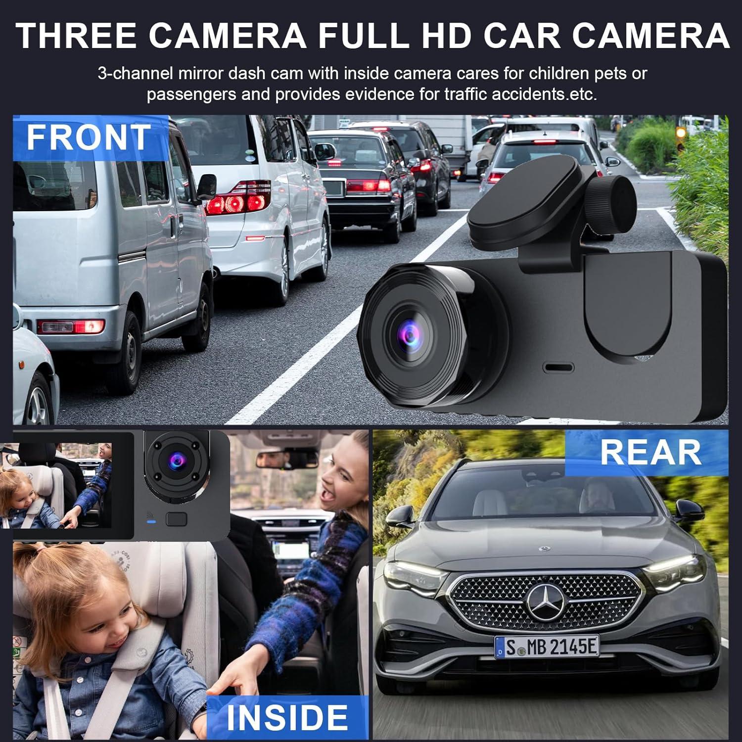 Cámara de tablero delantera y trasera 4K Genérico GPS WiFi