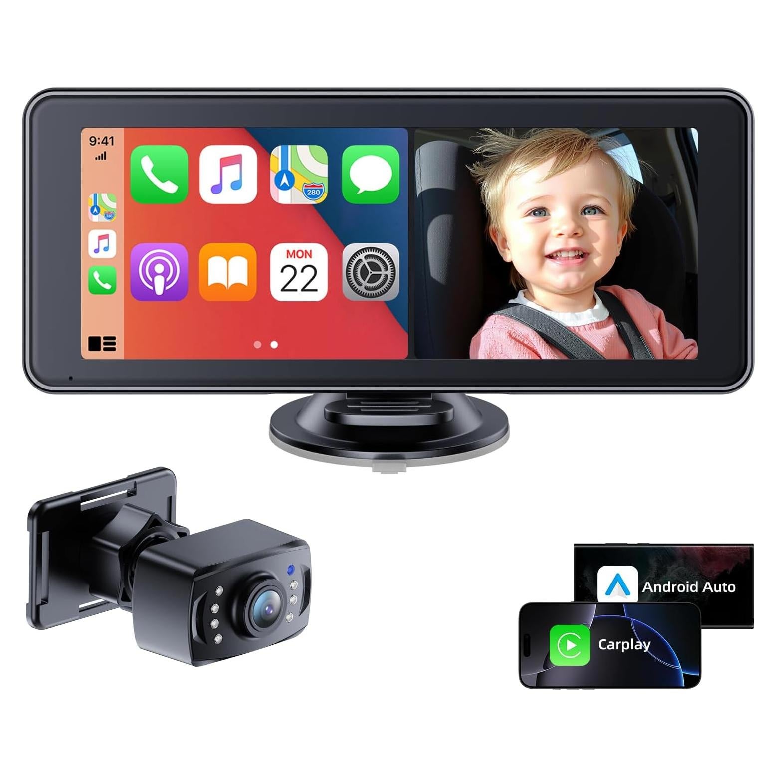 Cámara de coche para bebés IPOZITO 1080P HD 7" Inalámbrica