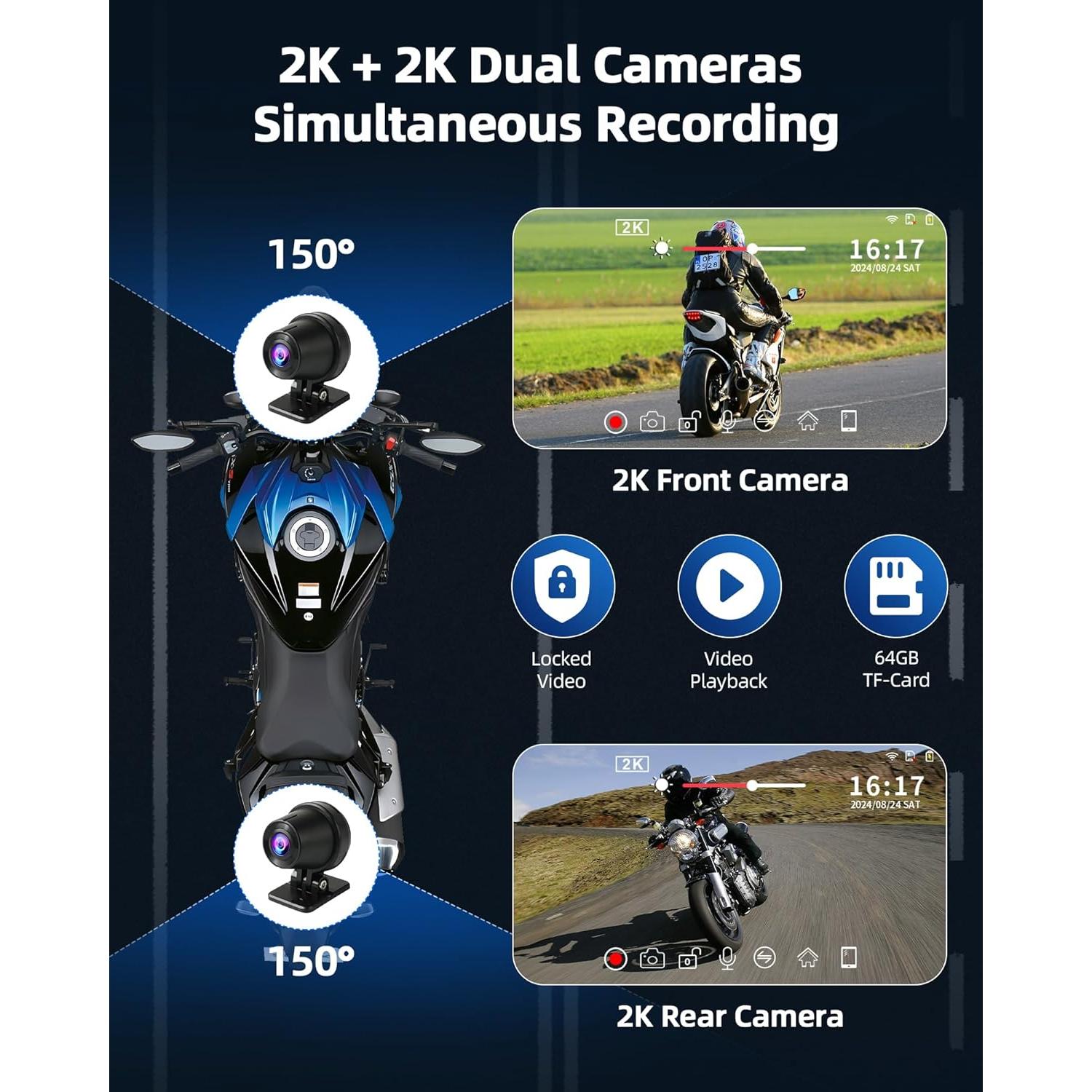 Pantalla CarPlay 7" Jelkuz MT10 con cámara dual 2K y GPS