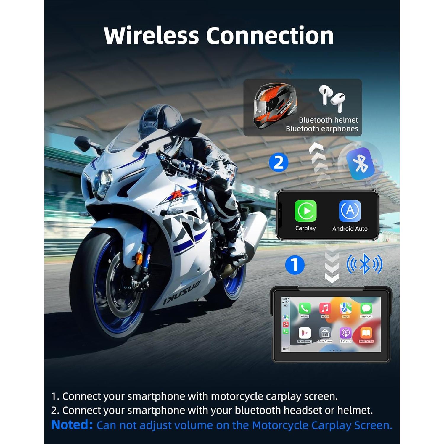 Pantalla CarPlay 7" Jelkuz MT10 con cámara dual 2K y GPS