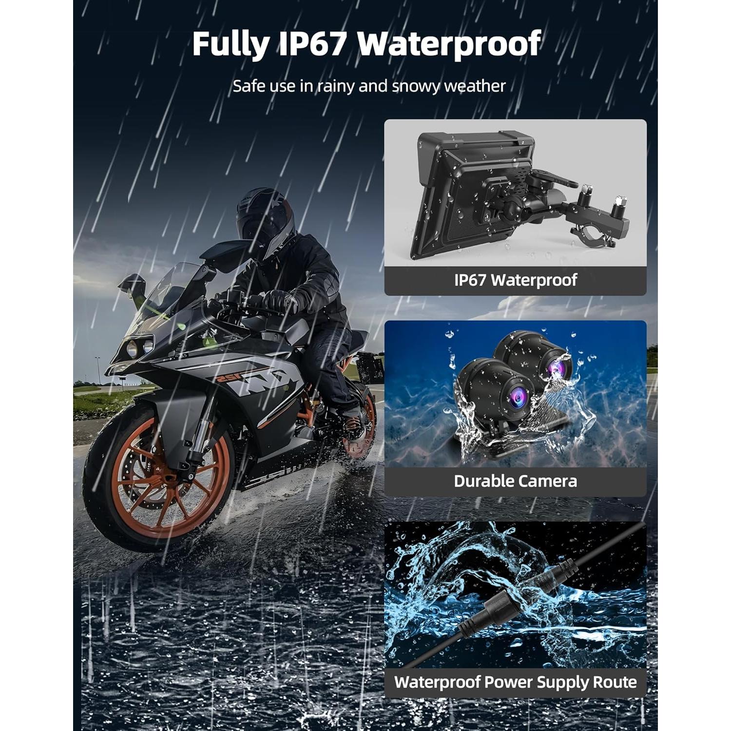 Pantalla CarPlay 7" Jelkuz MT10 con cámara dual 2K y GPS