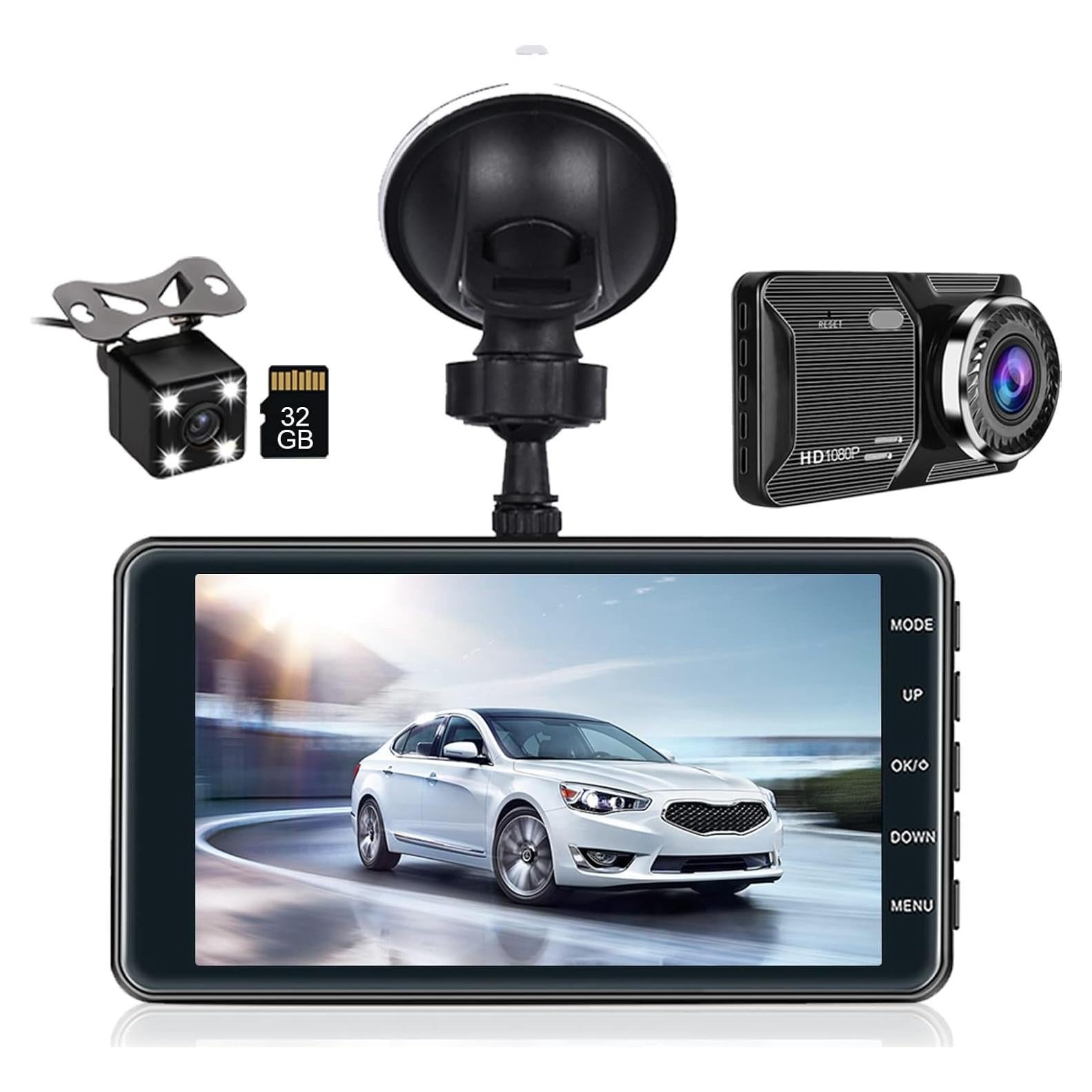 Cámara de Tablero Roinvou Dual Frontal y Trasera 1080P LCD 4"