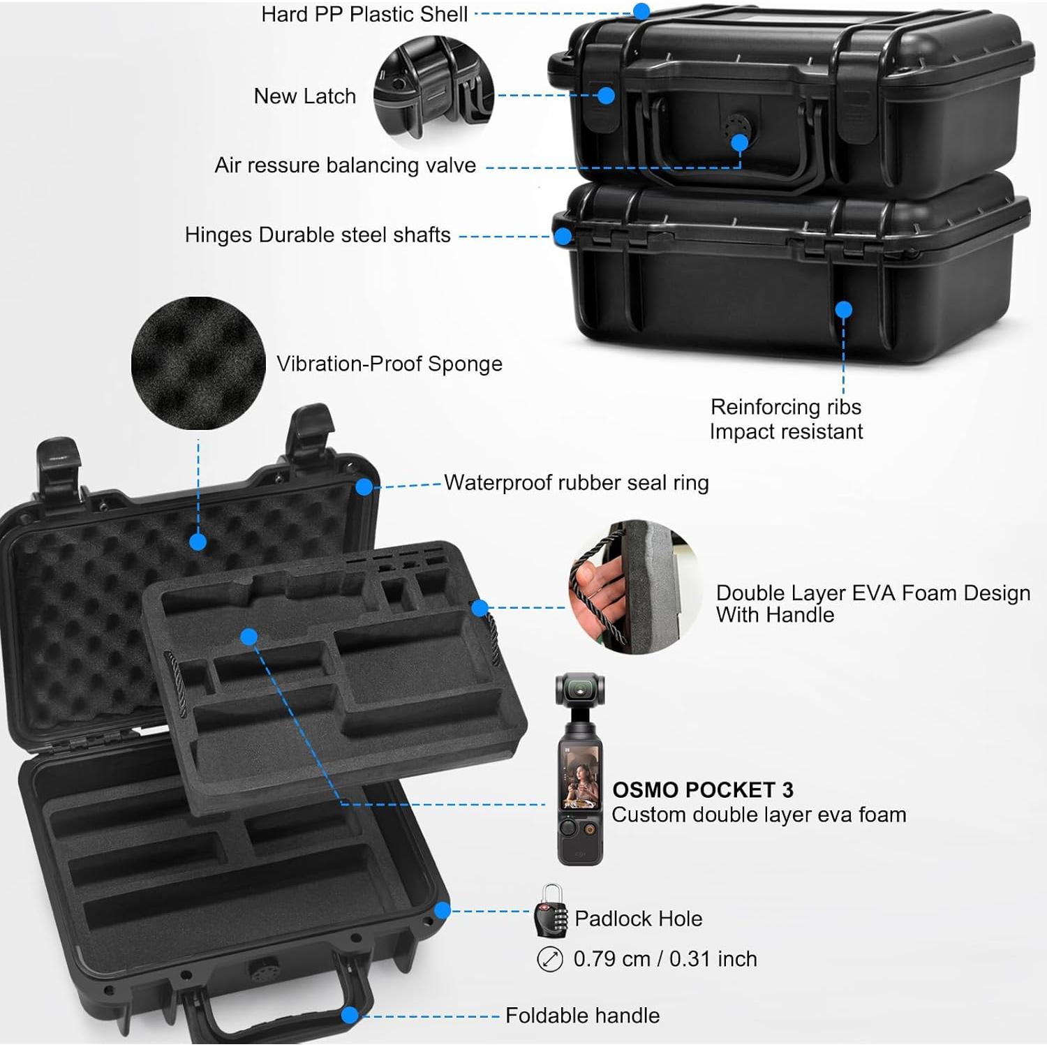 Funda Dura Impermeable Lekufee para DJI Osmo Pocket 3 - IP67