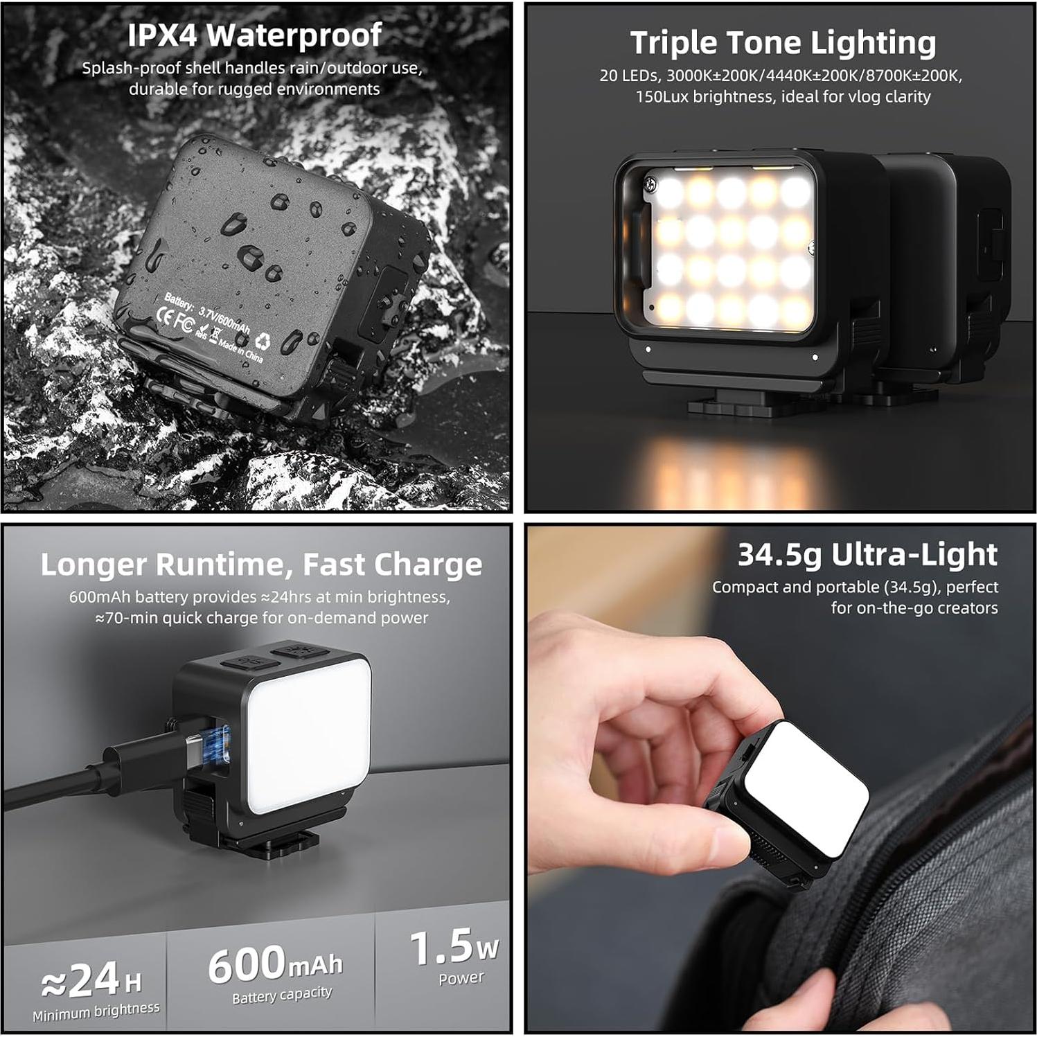 Luz LED Mini Magnética ProChosen para DJI Osmo Pocket 3, 2W