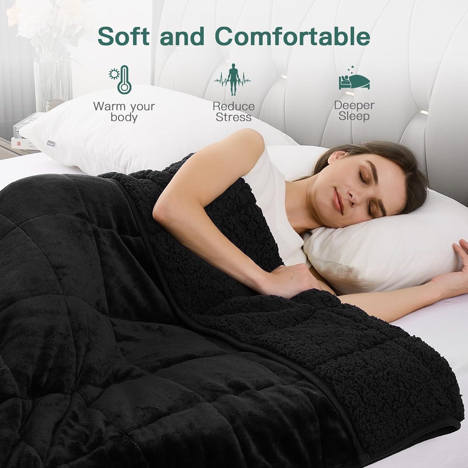 Manta con peso Lofus 6.8 kg 122x183 cm negra lavable