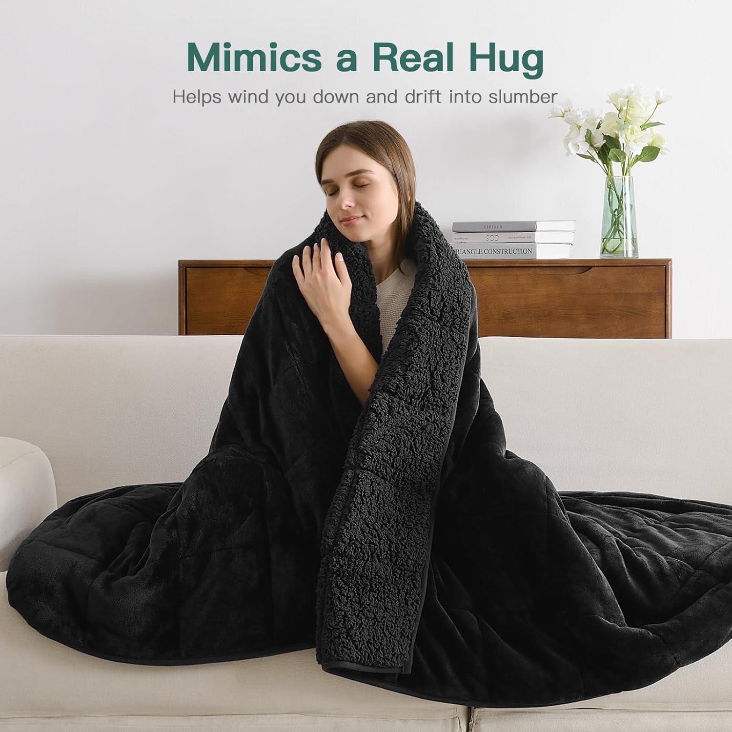 Manta con peso Lofus 6.8 kg 122x183 cm negra lavable