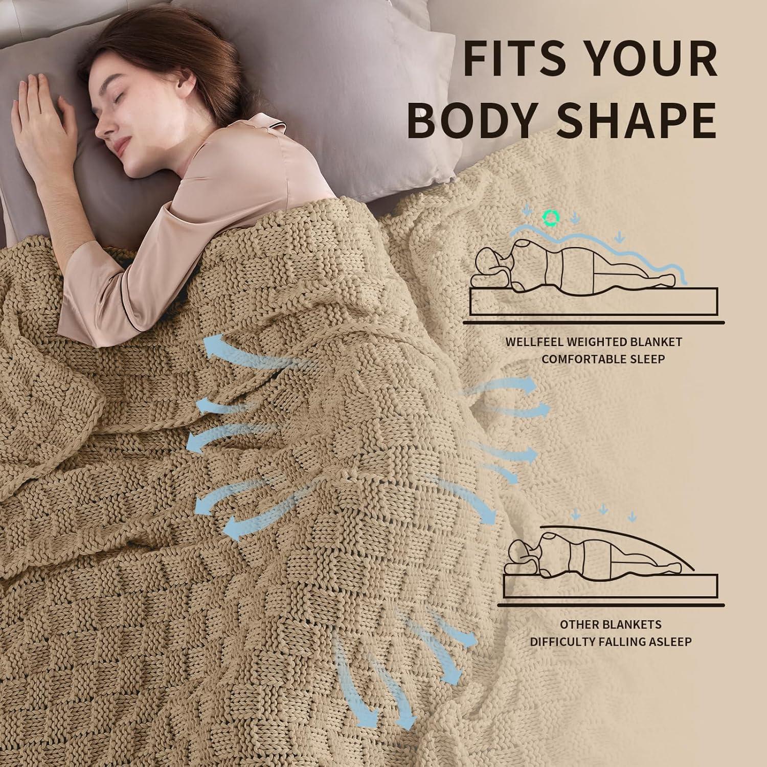 Manta con peso Wellfeel 91.44x121.92 cm Camel para niños