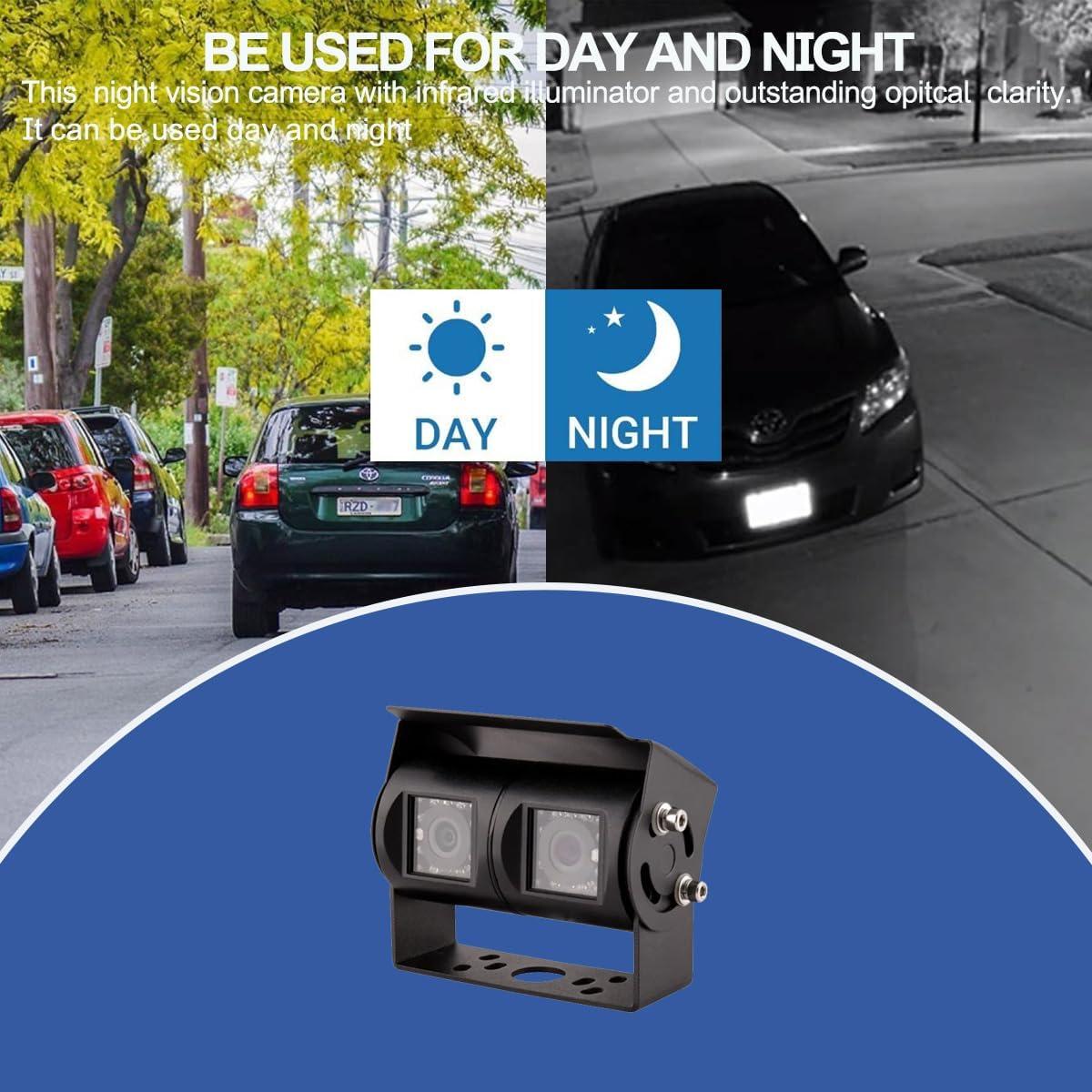 Sistema de cámara de reversa AHD 1080P 7" Doble Lente IP69K