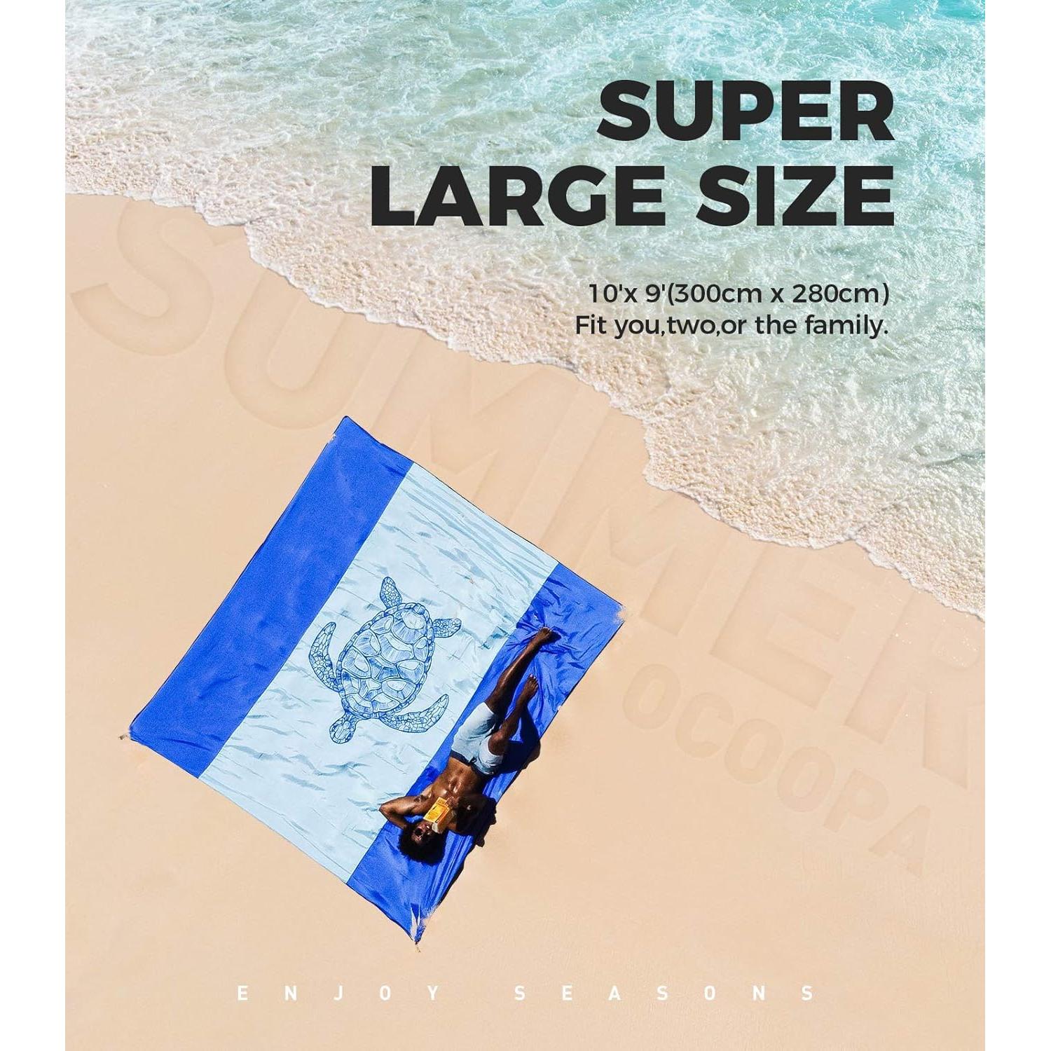 Manta de Playa OCOOPA 3m x 2.7m Impermeable y a Prueba de Arena