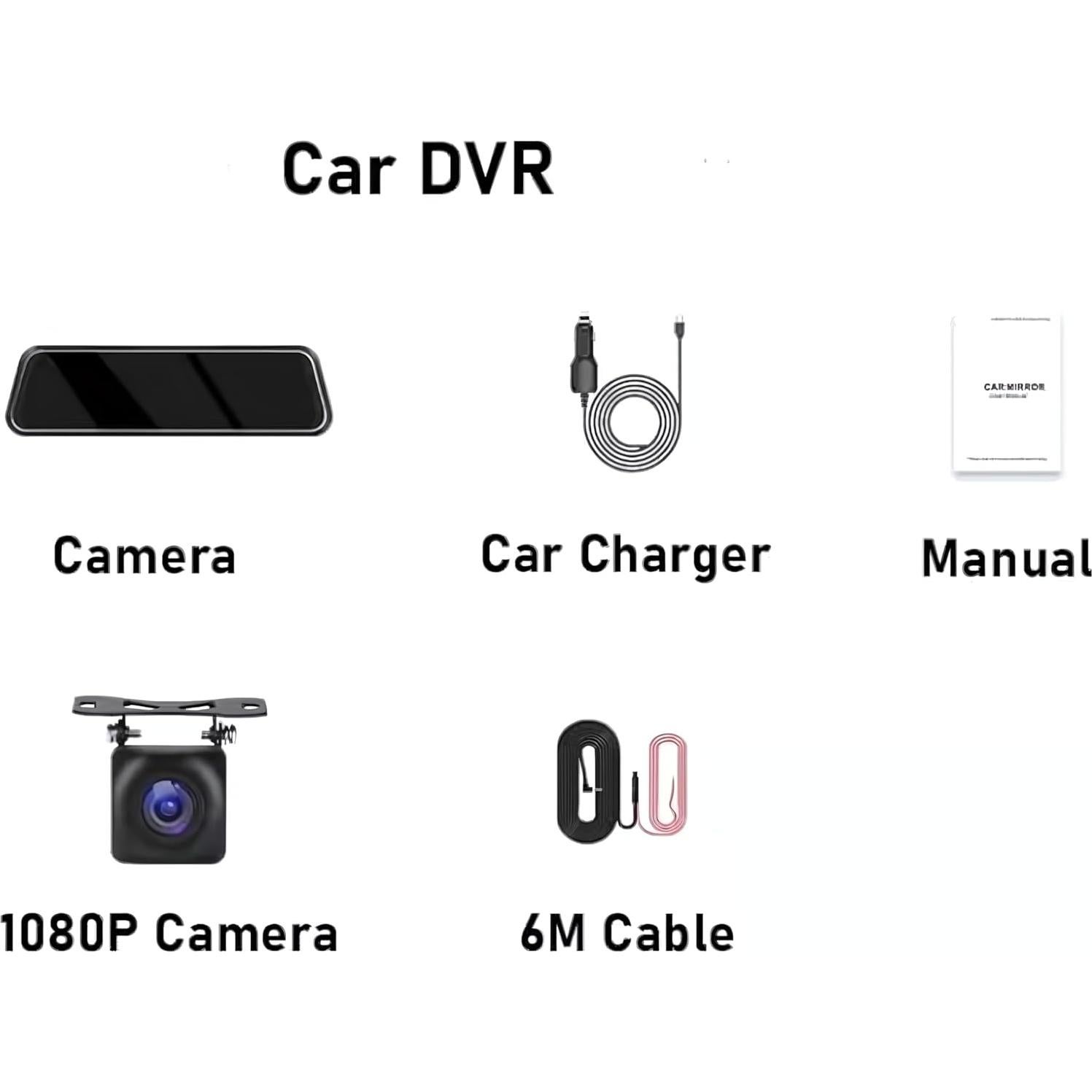 Cámara de Tablero Doble Lente JZ 1080p Pantalla Táctil 10"