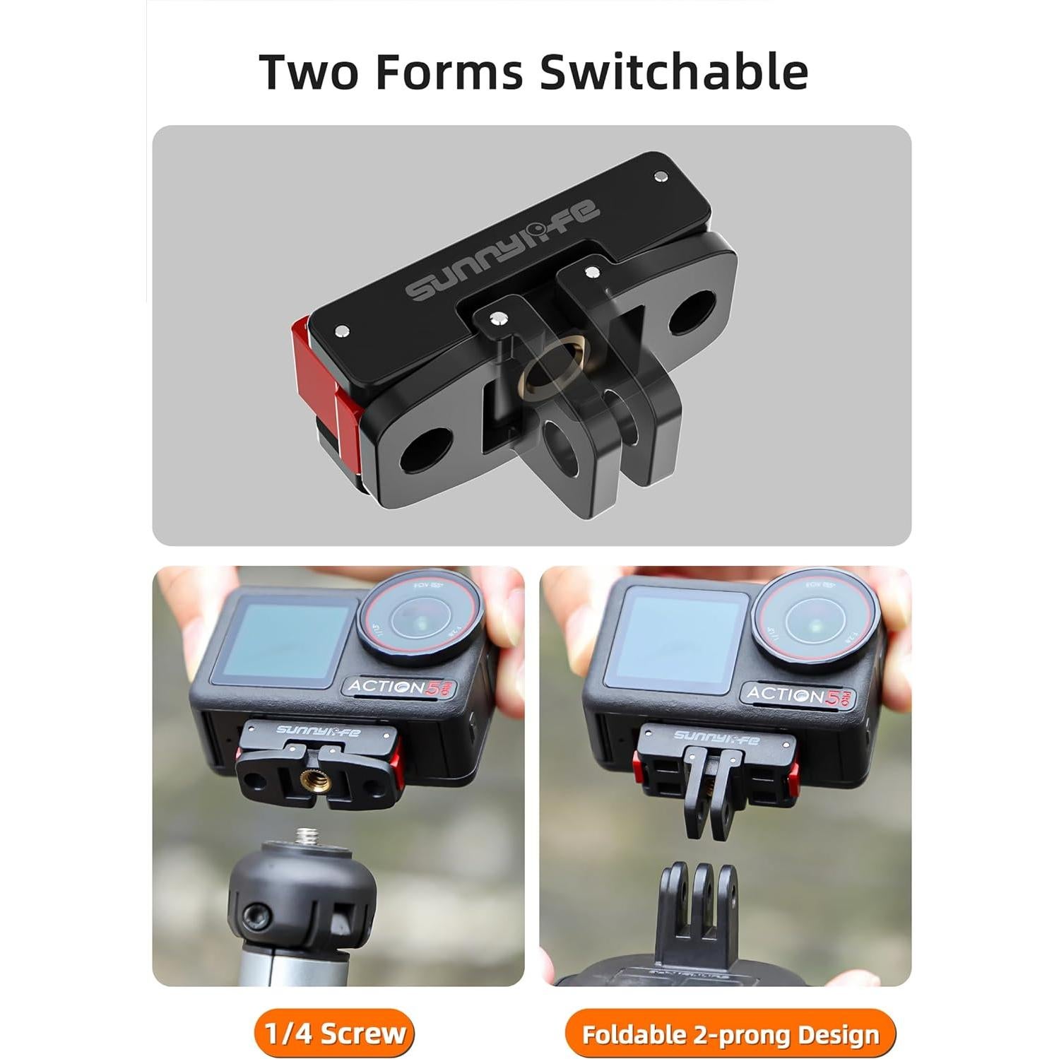 Adaptador de Montaje Magnético BEHORSE para DJI Osmo 360/Action 5 Pro