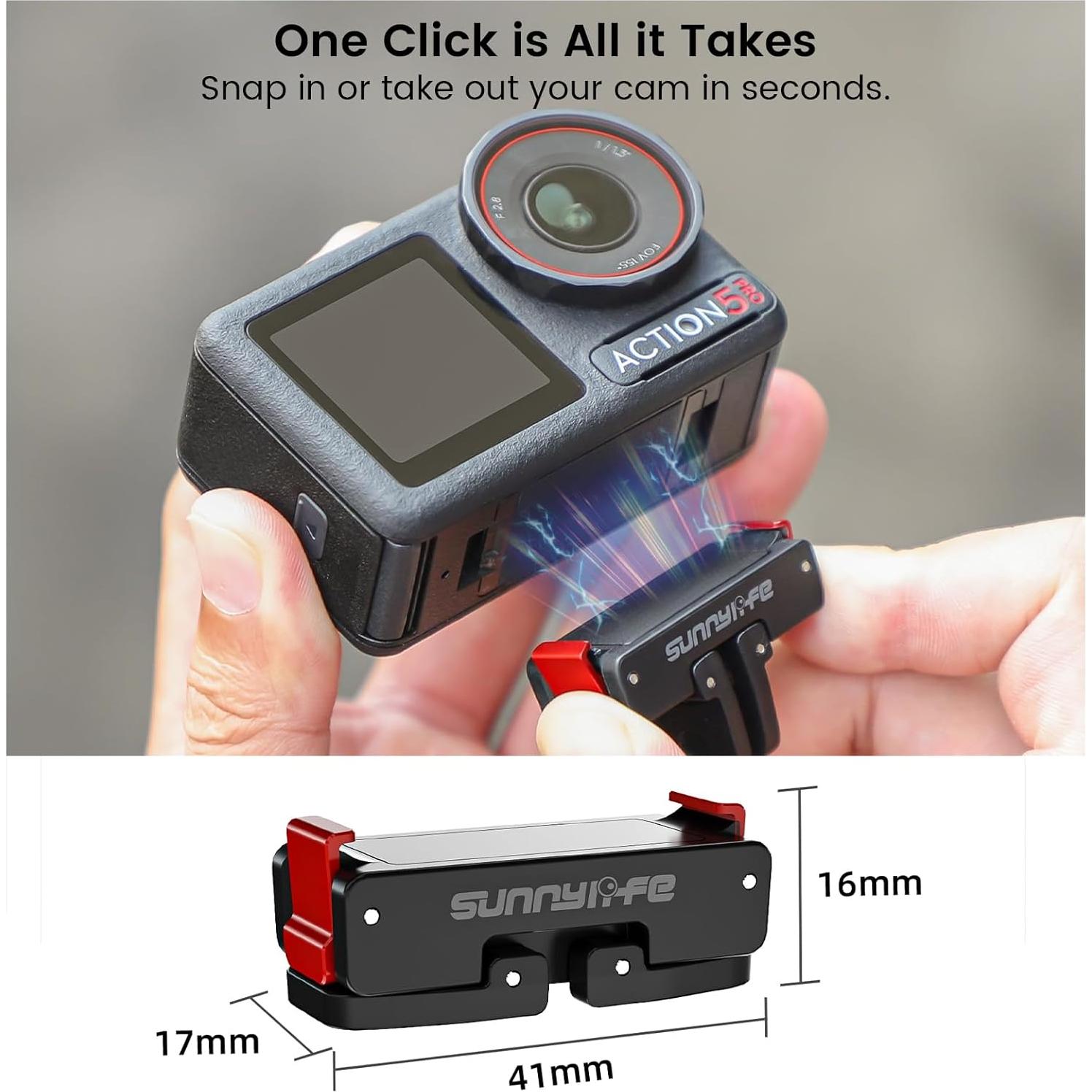 Adaptador de Montaje Magnético BEHORSE para DJI Osmo 360/Action 5 Pro