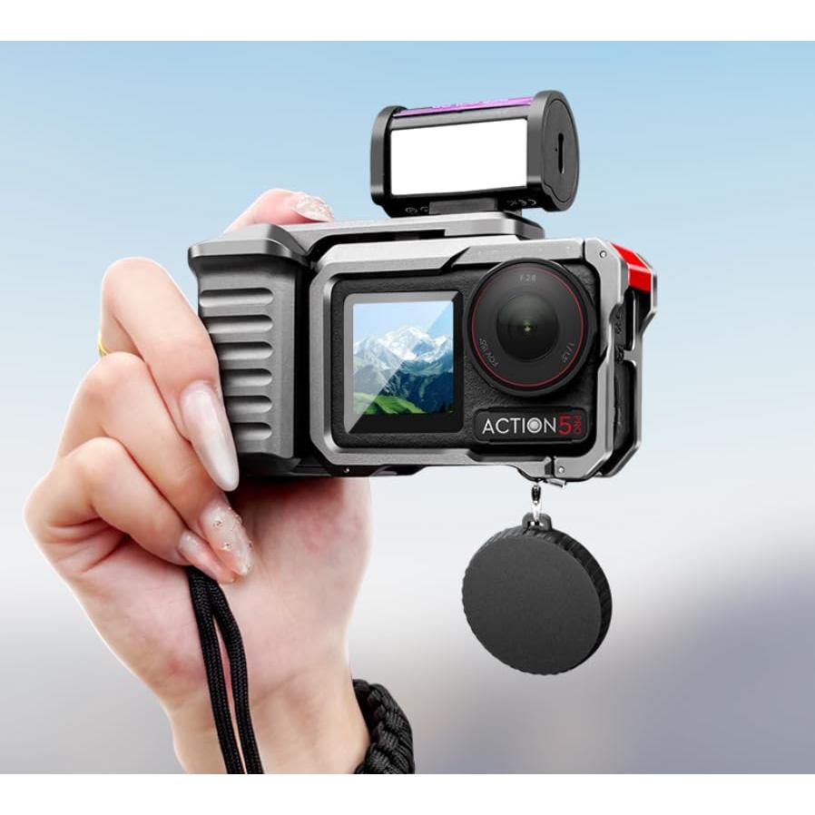 Soporte para cámara DJI Action 5/4/3 con jaula y obturador