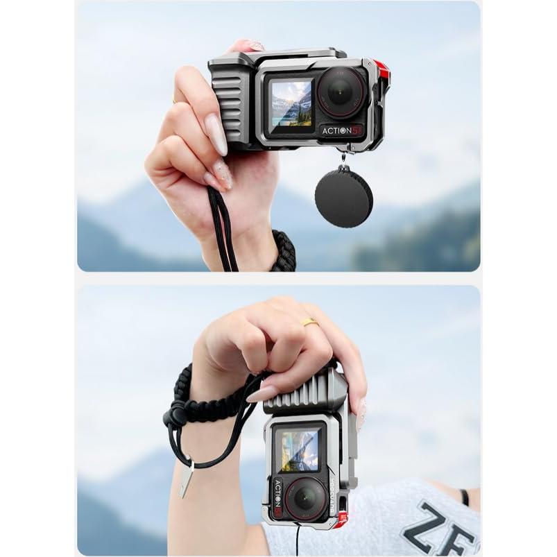 Soporte para cámara DJI Action 5/4/3 con jaula y obturador