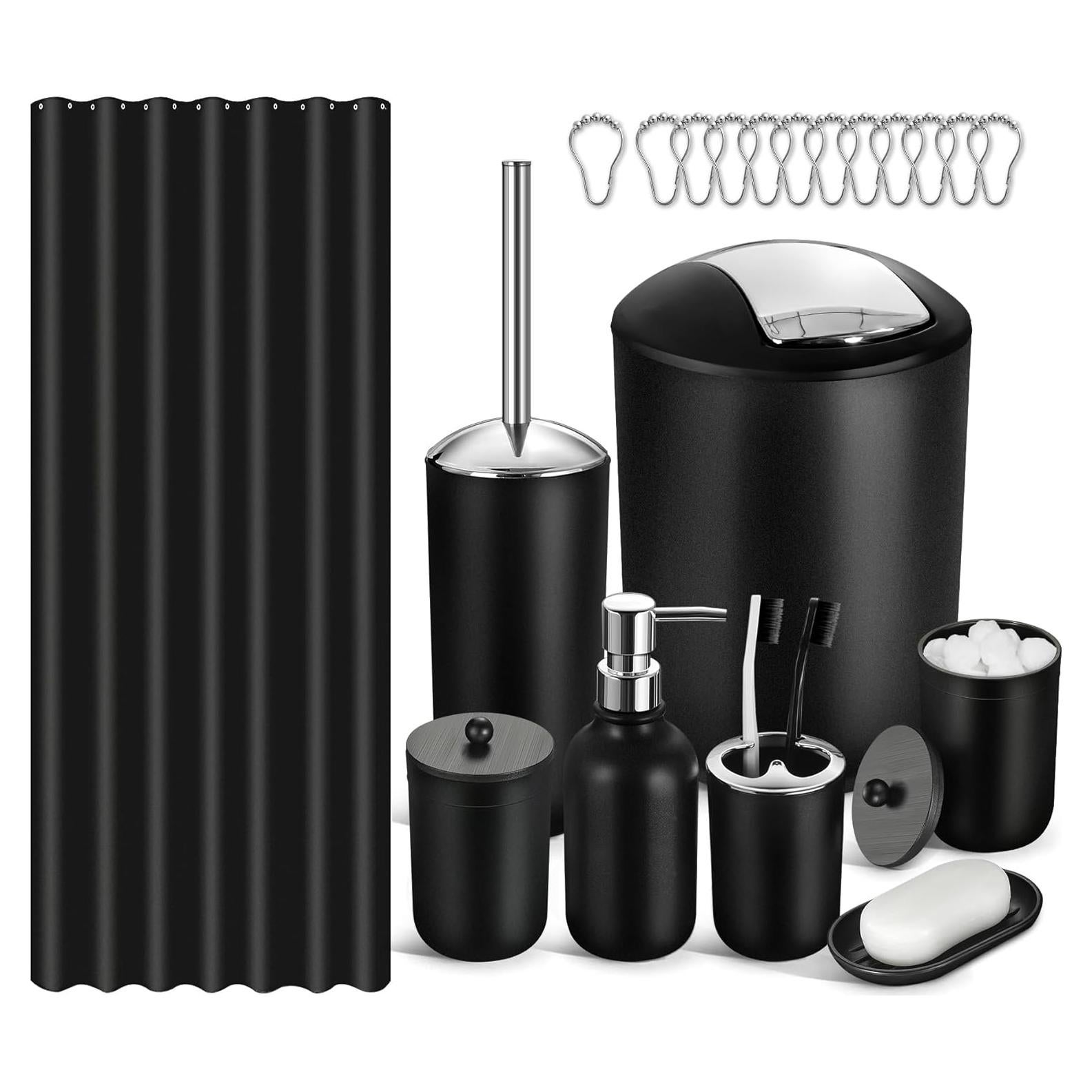 Juego de baño completo 20 piezas ALPIRIRAL negro mate