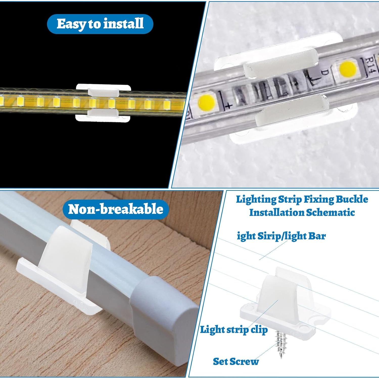30 Clips de Montaje LED Impermeables Nogeqi para Cinta Neón