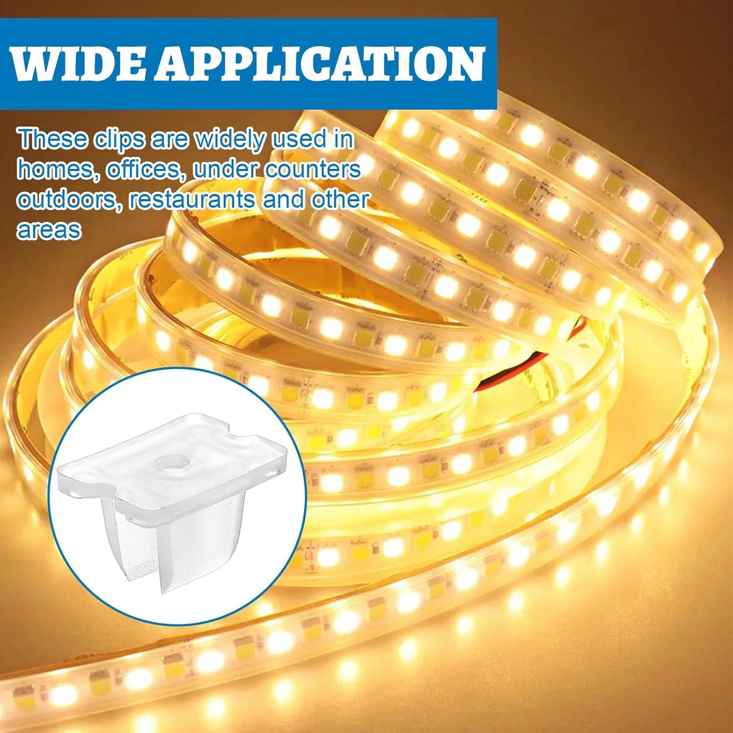 30 Clips de Montaje LED Impermeables Nogeqi para Cinta Neón