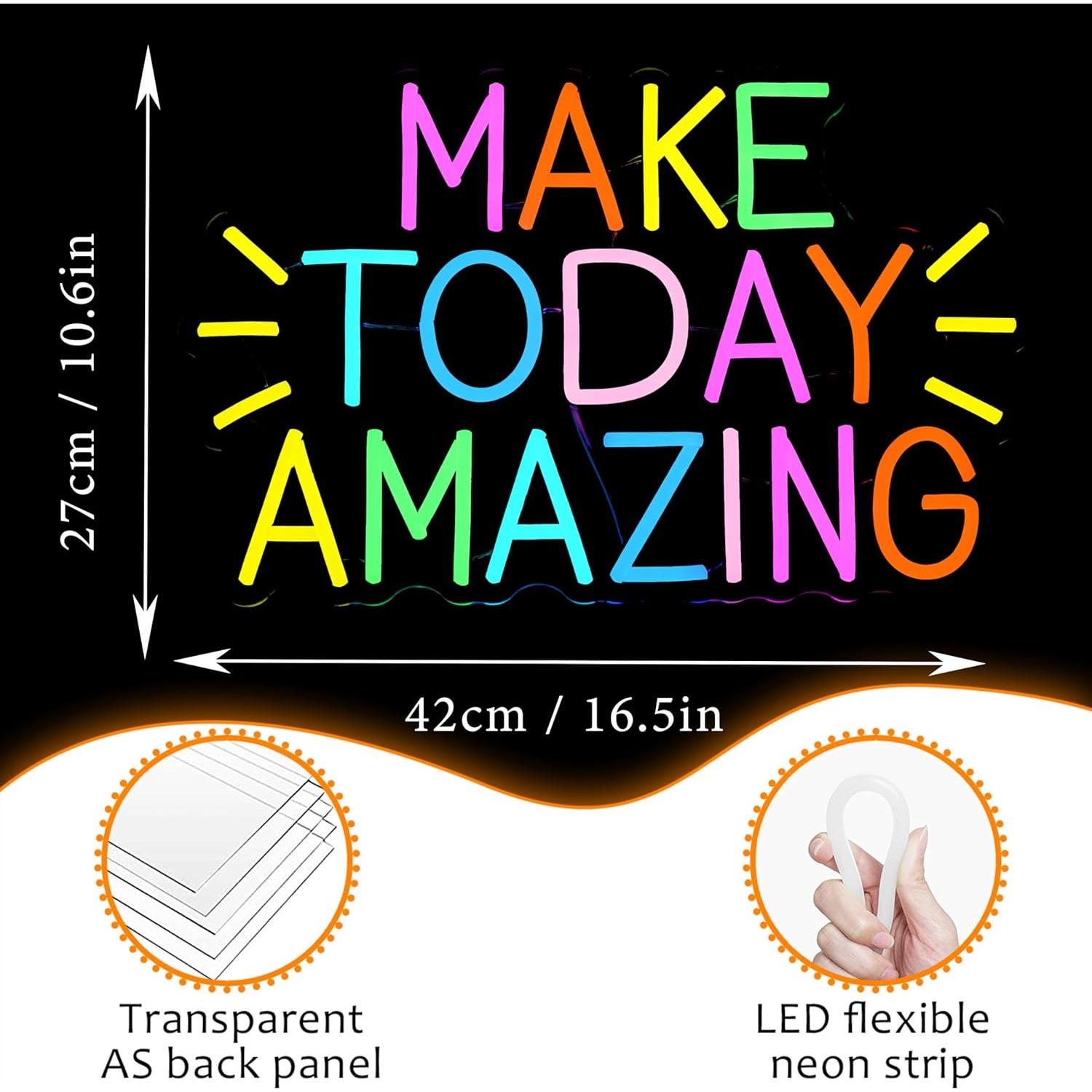 Letrero de Neón LED Haz Hoy Increíble LISIGNVE 42x27 cm