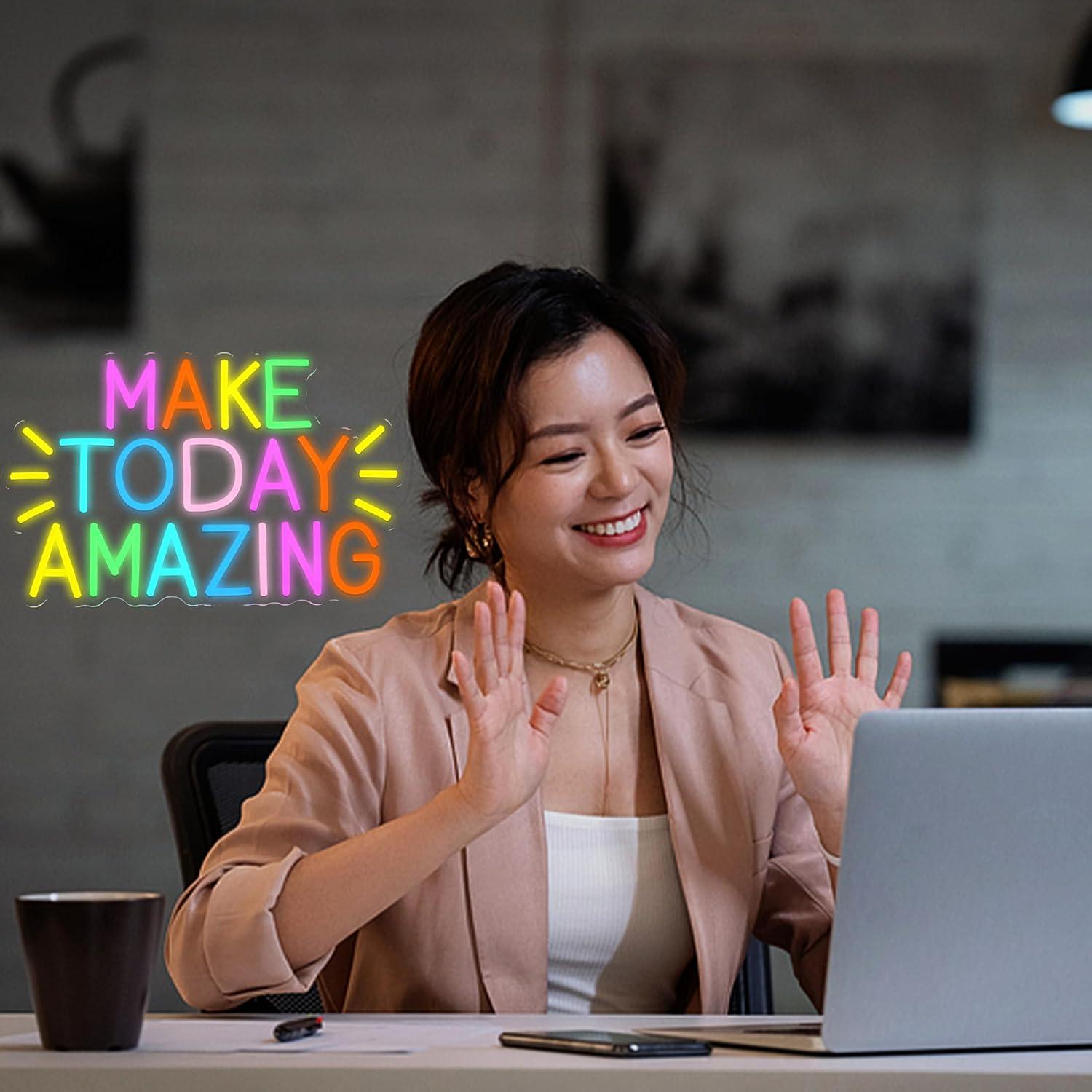 Letrero de Neón LED Haz Hoy Increíble LISIGNVE 42x27 cm