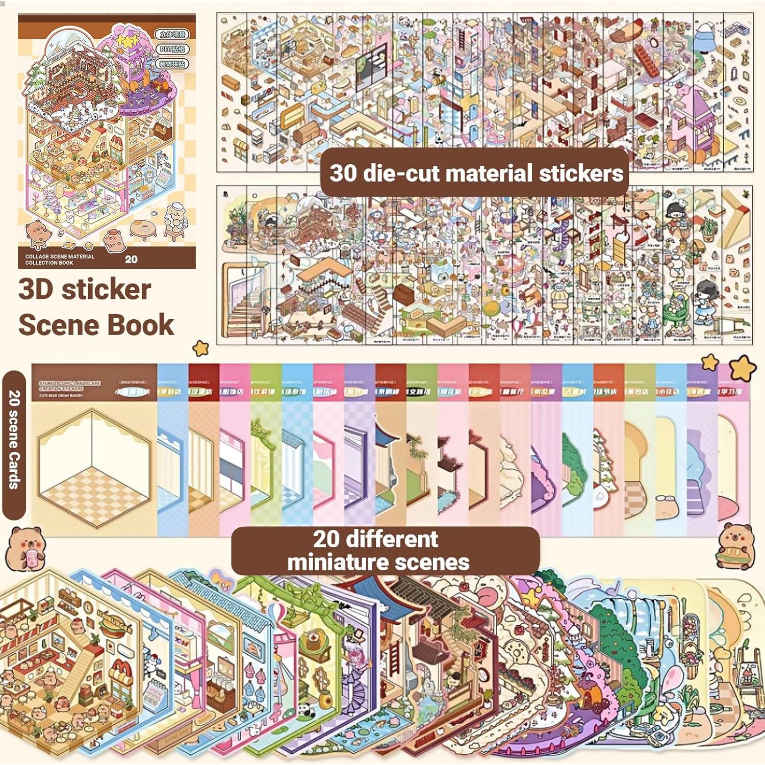 Conjunto de 20 Pegatinas 3D DIY Krttwwx para Niños y Adultos