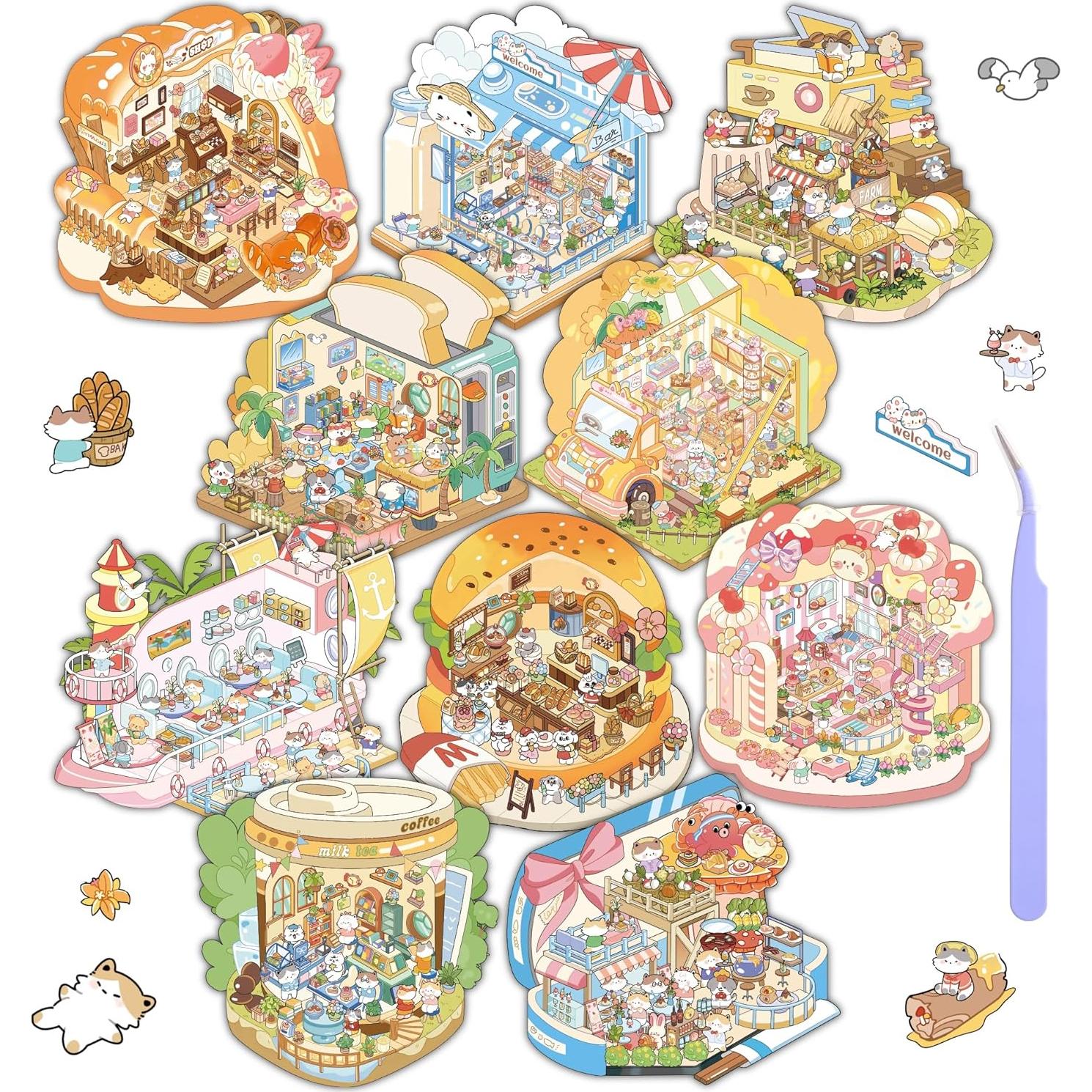 10 Sets Stickers 3D DIY emmoLife - Escenas de Caricaturas