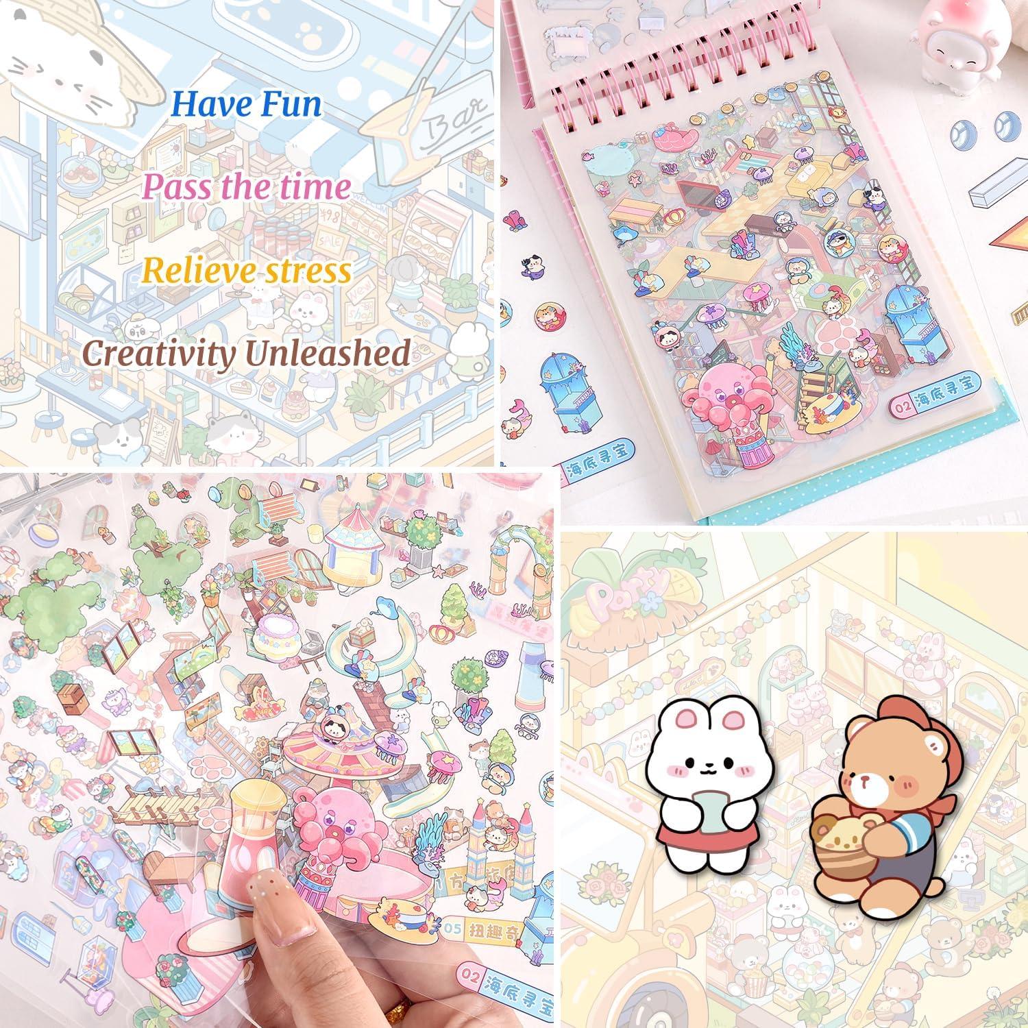 10 Sets Stickers 3D DIY emmoLife - Escenas de Caricaturas