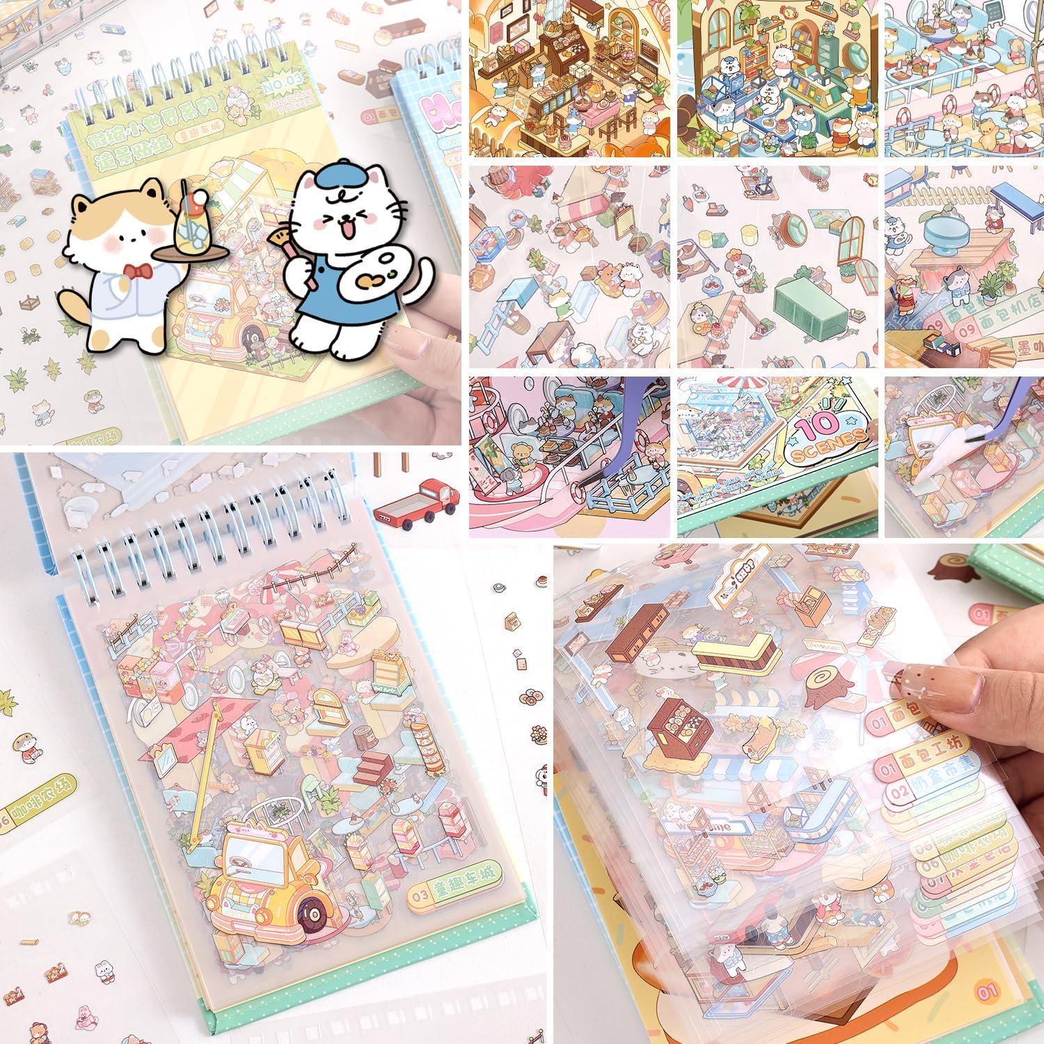 10 Sets Stickers 3D DIY emmoLife - Escenas de Caricaturas