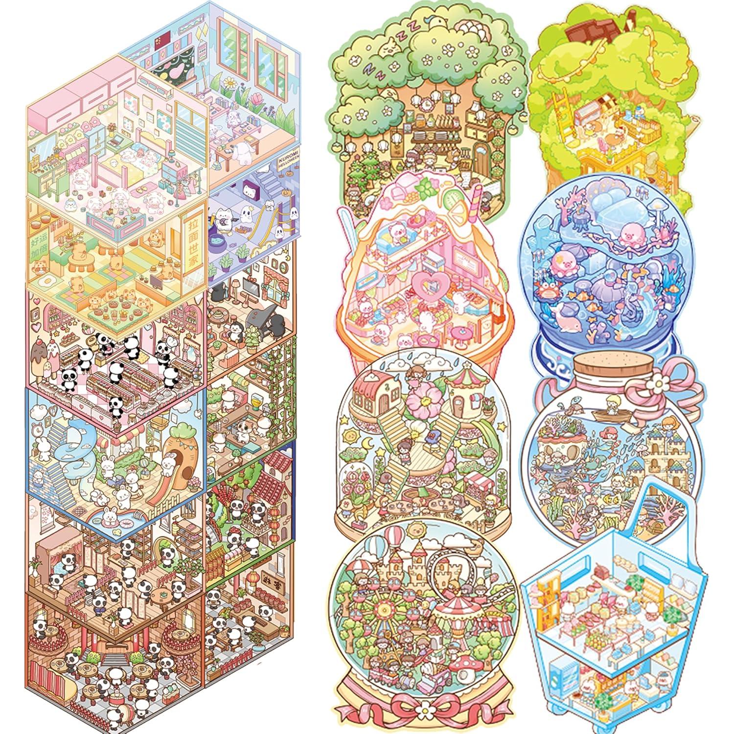 Libro de Stickers 3D WDXIUE - 20 Sets Rosa para Manualidades