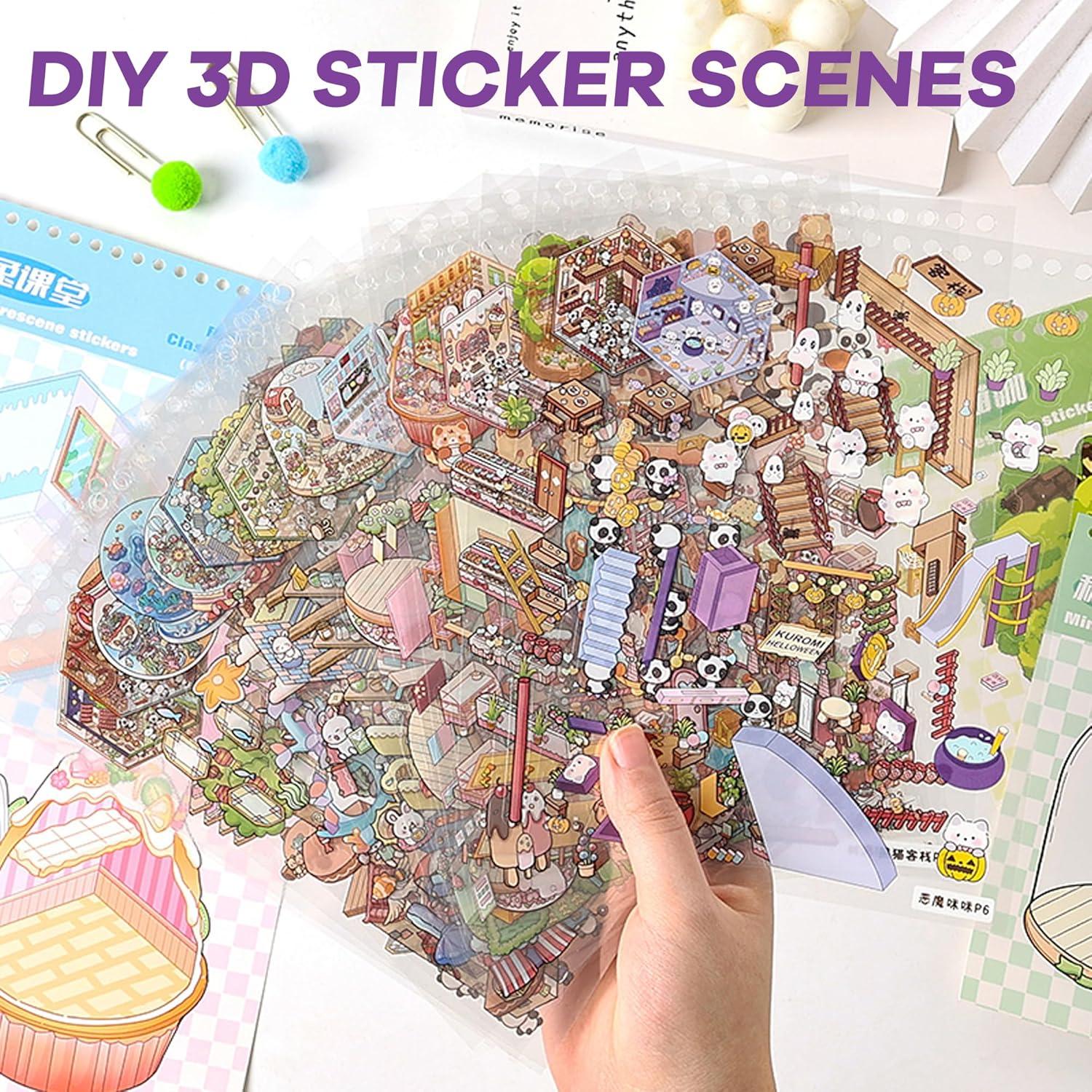 Libro de Stickers 3D WDXIUE - 20 Sets Rosa para Manualidades