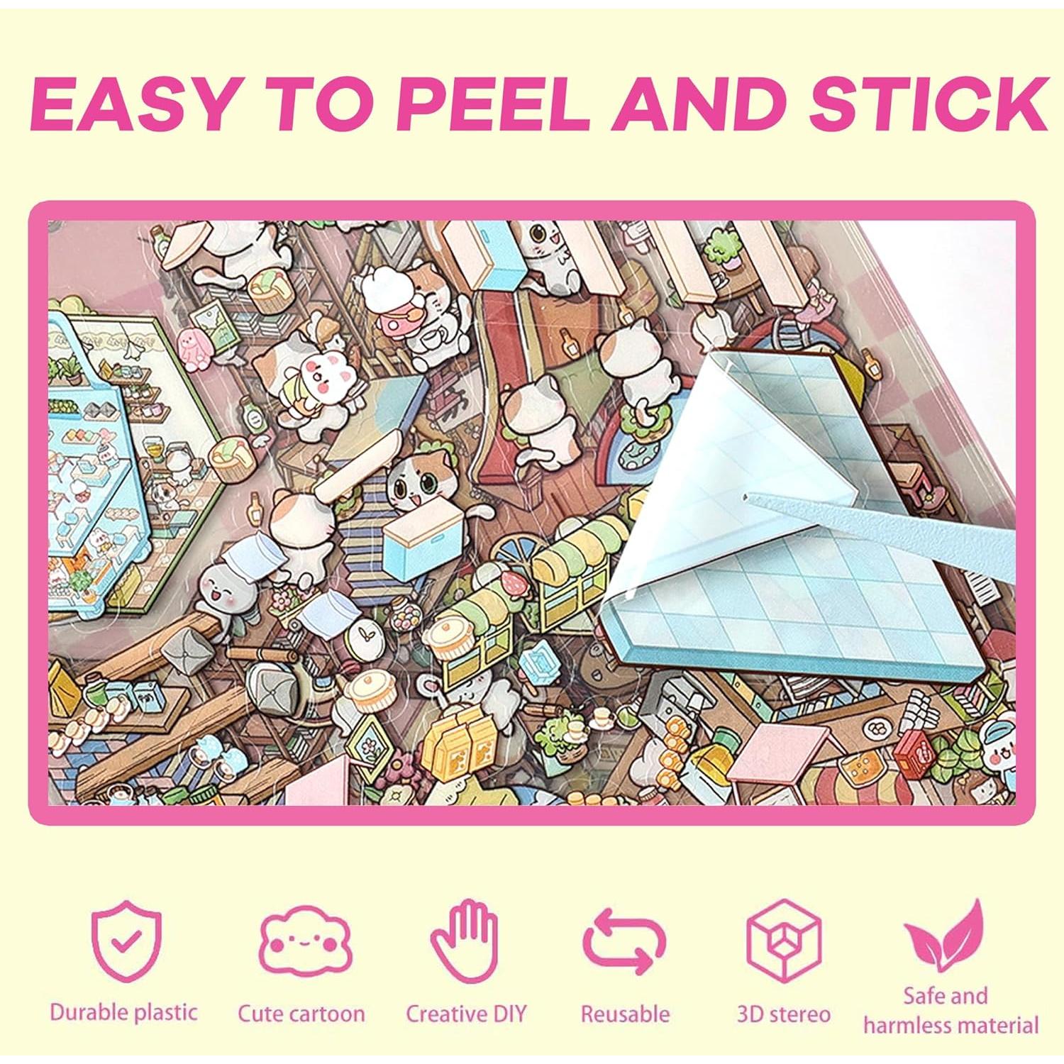 Libro de Stickers 3D WDXIUE - 20 Sets Rosa para Manualidades