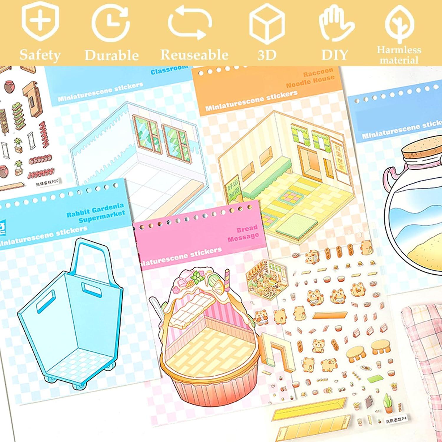 Libro de Stickers 3D WDXIUE - 20 Sets Rosa para Manualidades