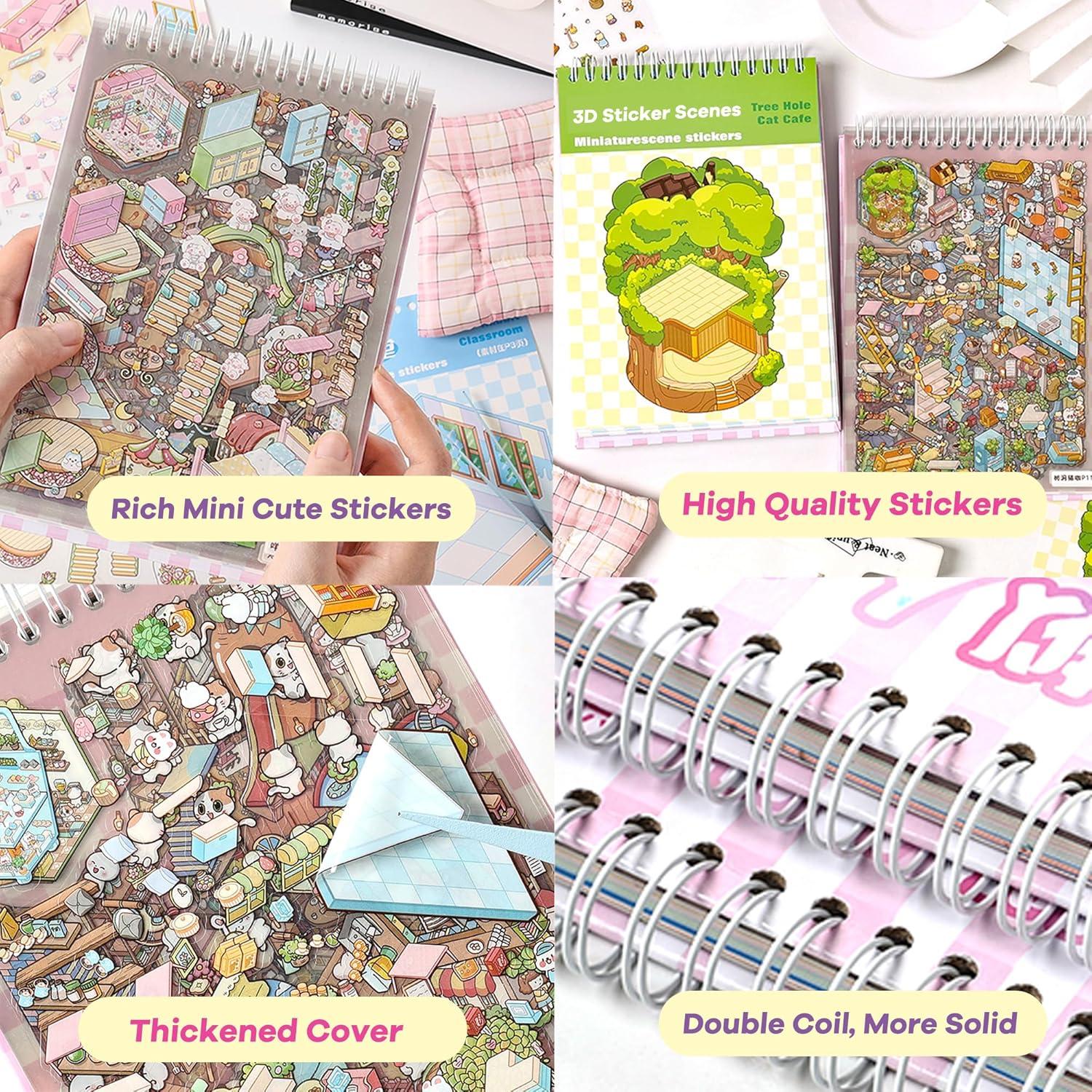 Libro de Stickers 3D WDXIUE - 20 Sets Rosa para Manualidades