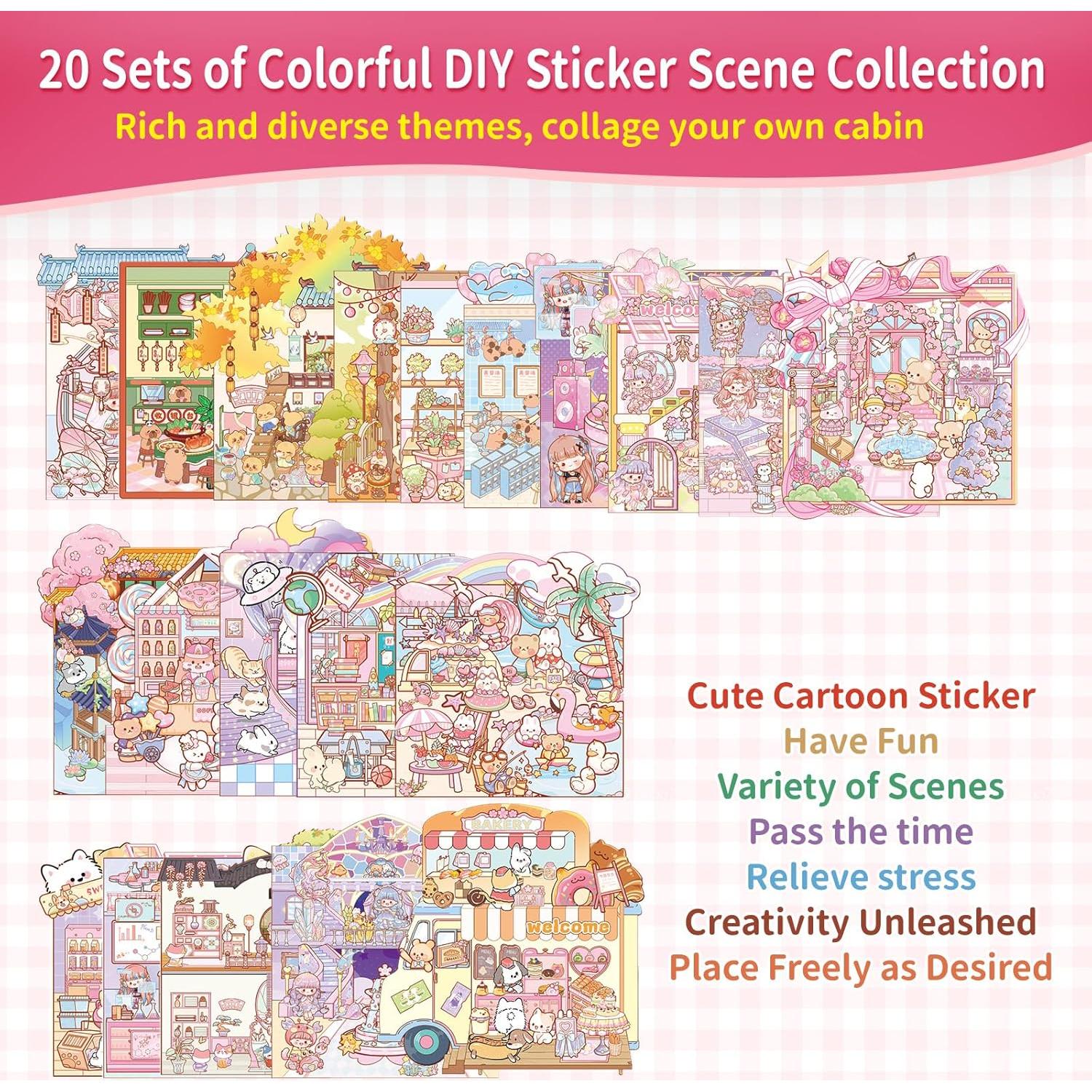 Set de Stickers 3D DIY STFALI - 20 Escenas Creativas Multicolor
