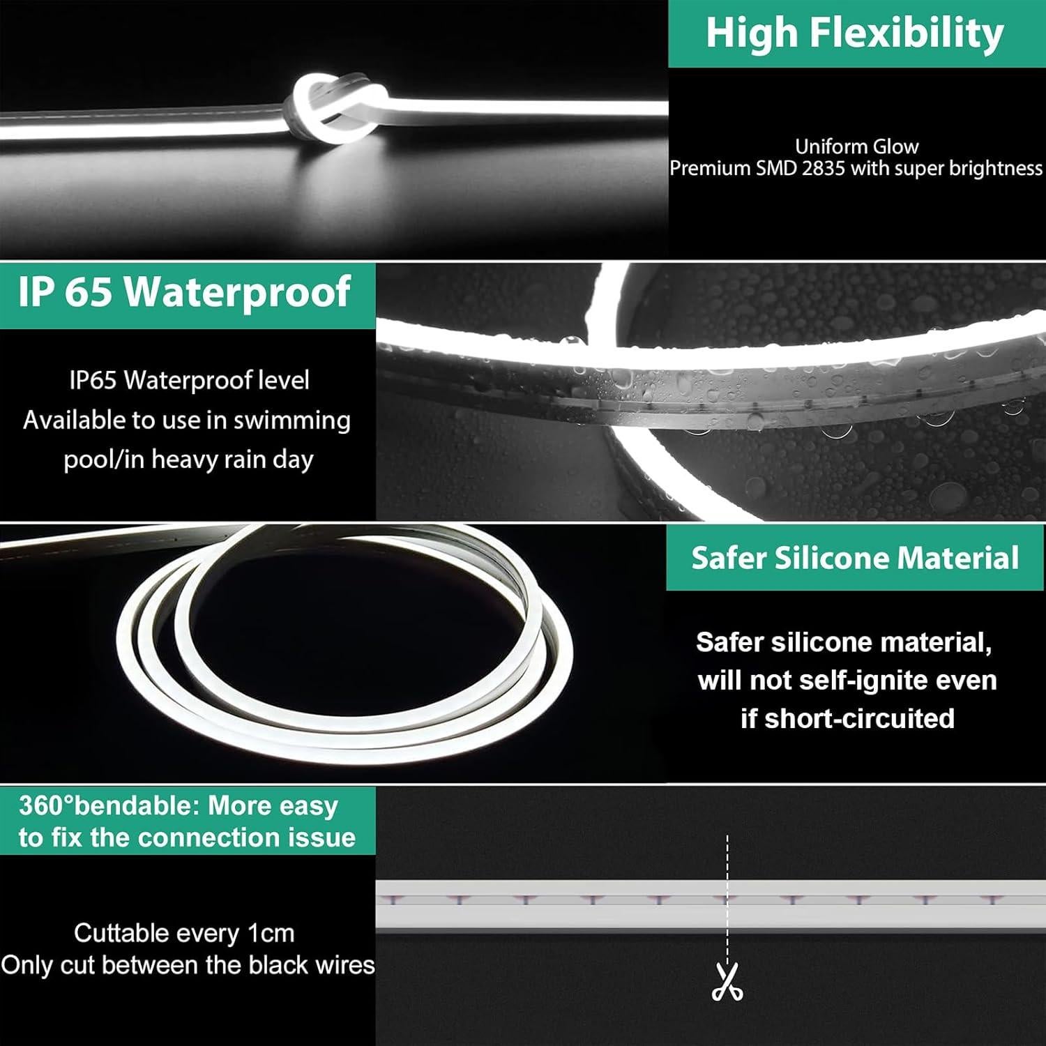 Tira de Luz Neón LED Blanca 1m LFKJ con Control Táctil