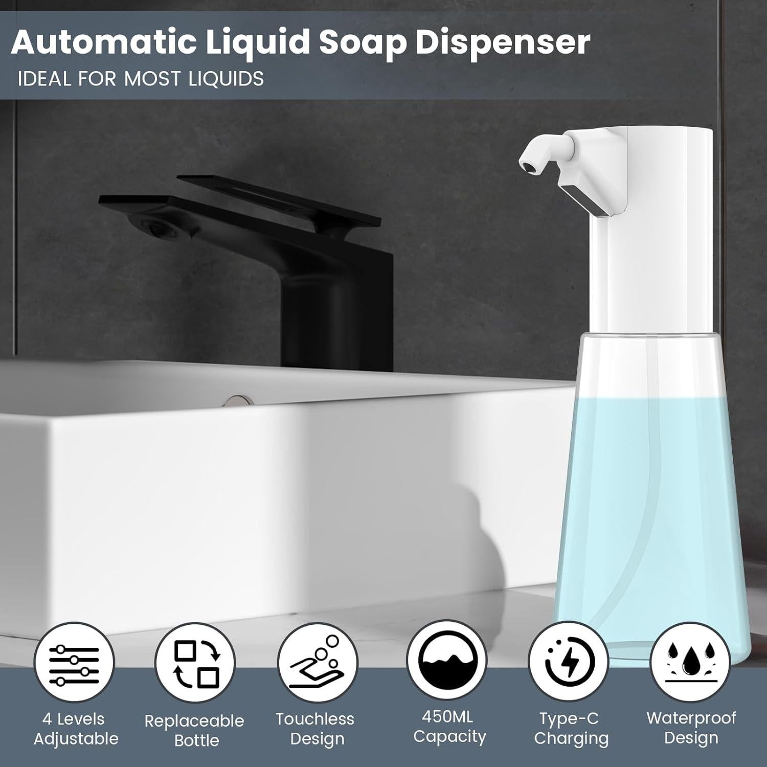 Dispensador Automático de Jabón Sin Contacto Invocar a los Elfos 450ml