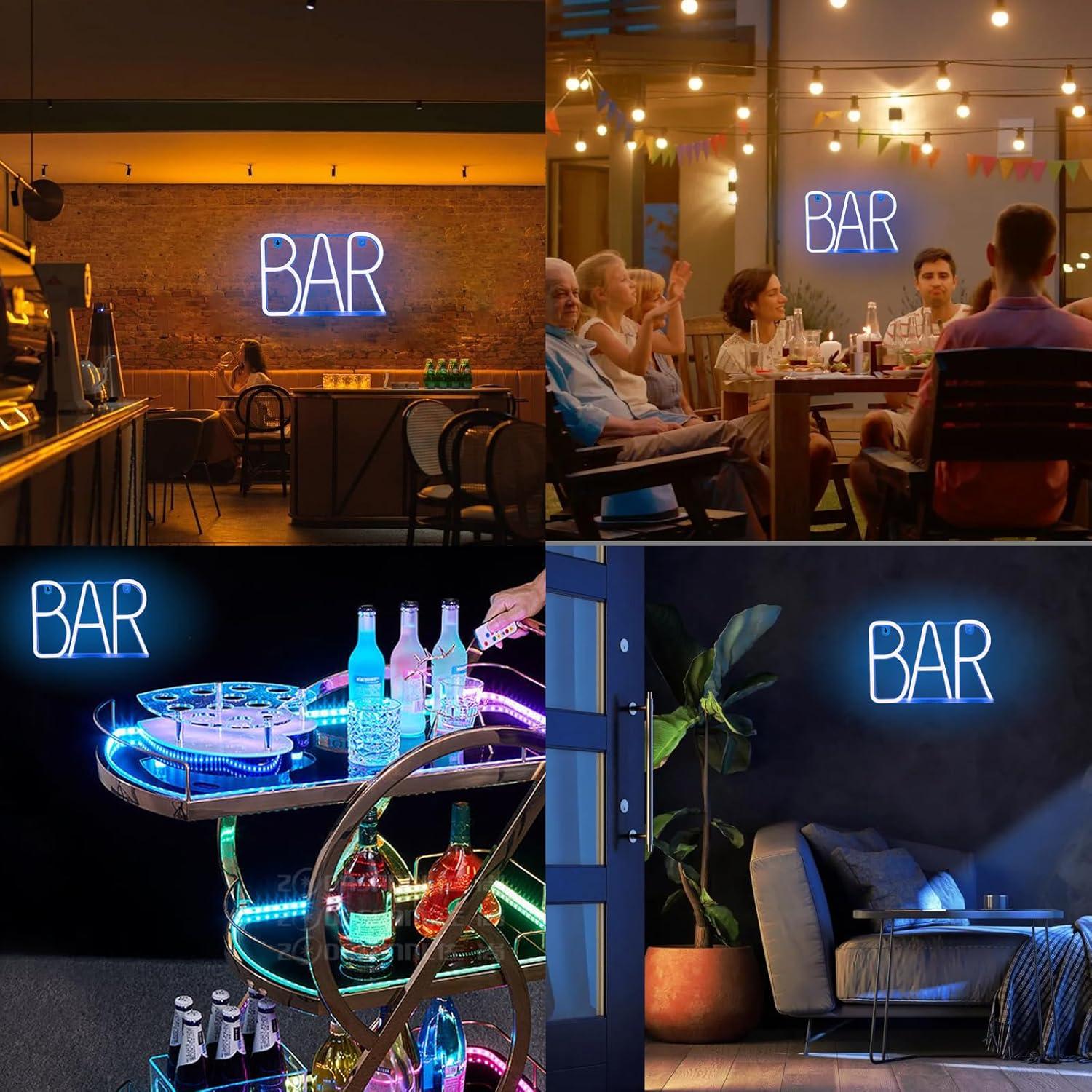 Cartel de Neón Azul UrsaMajor para Bar en Casa LED USB