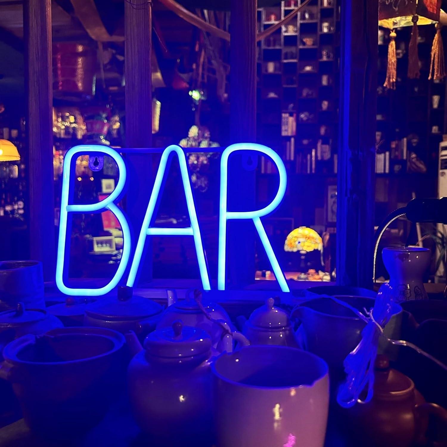 Cartel de Neón Azul UrsaMajor para Bar en Casa LED USB