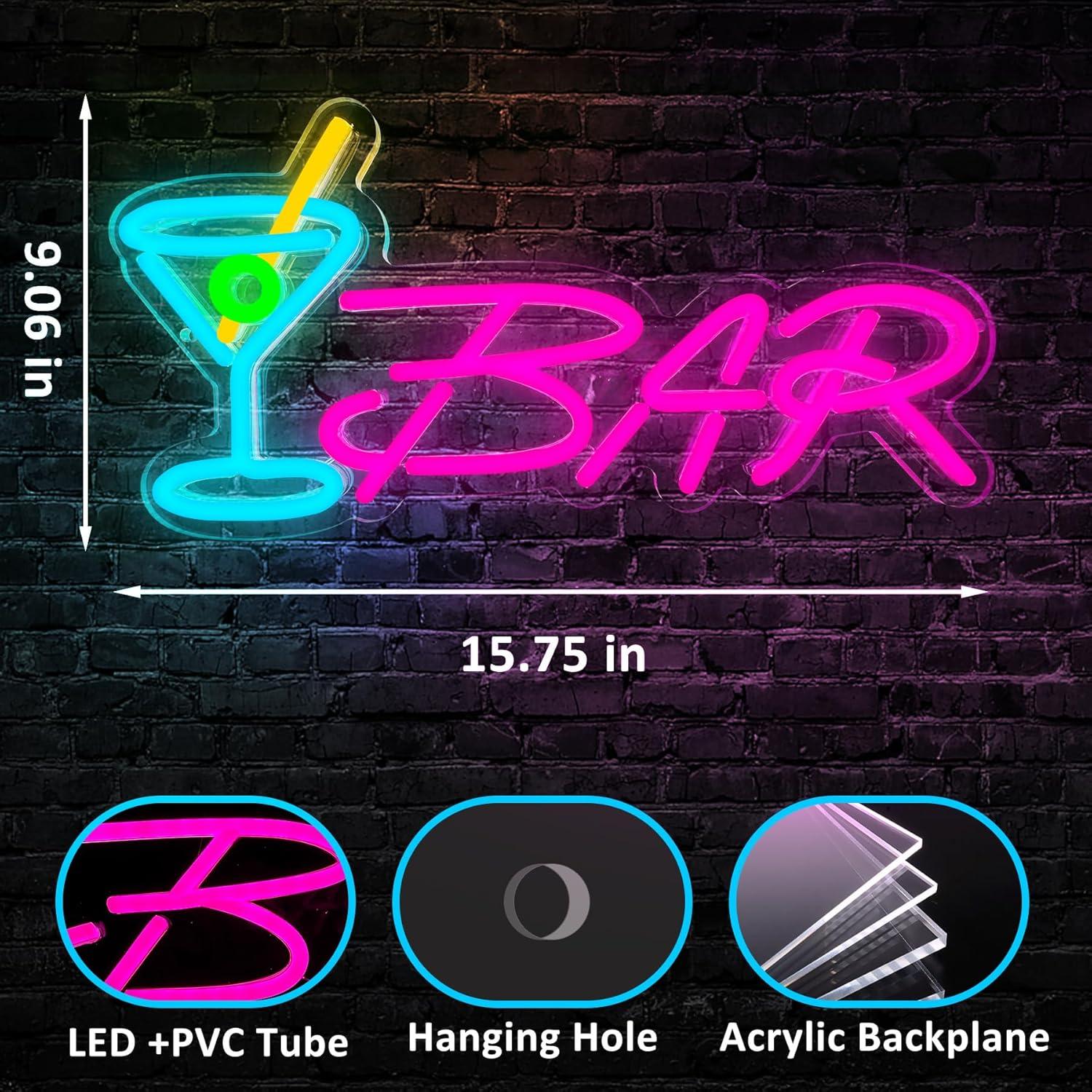 Luz de Neón LED Cnstill para Bar 40x23 cm Decoración